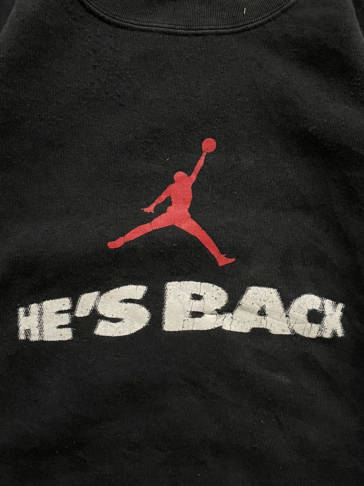 Nike Vintage Nike Jordan He’s Back Printed Sweatshirts Black Size US XL / EU 56 / 4 - 5 Thumbnail