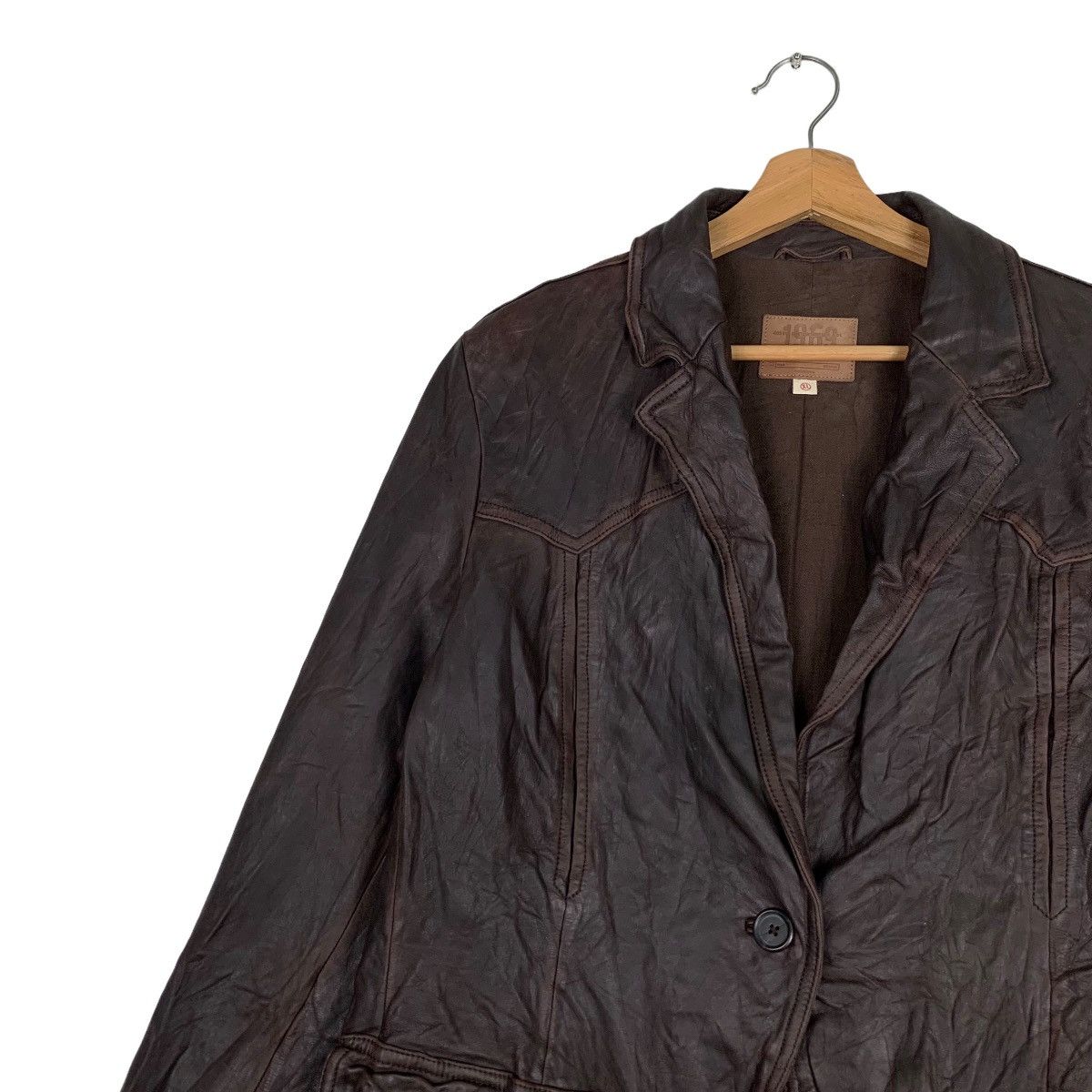 Japanese Brand 1969 AUTHENTIC DENIM Spring 03 Cow Leather Jacket #0366-C17 Size US XL / EU 56 / 4 - 6 Thumbnail