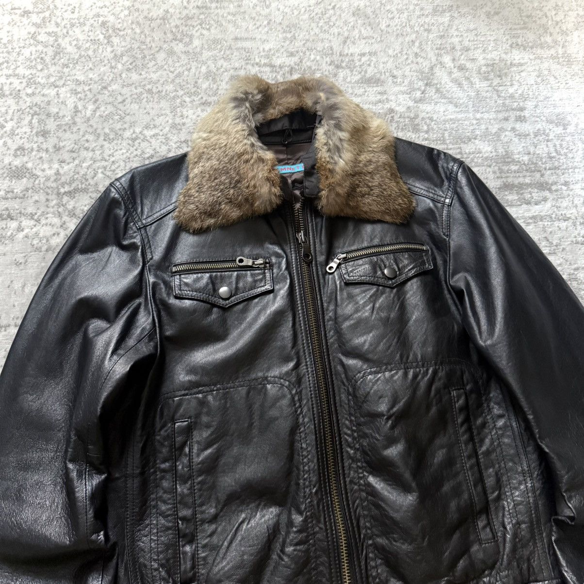 Katharine Hamnett London Katharine Hamnett Pig Leather Rabbit Fur Bomber Jacket Size US L / EU 52-54 / 3 - 3 Thumbnail