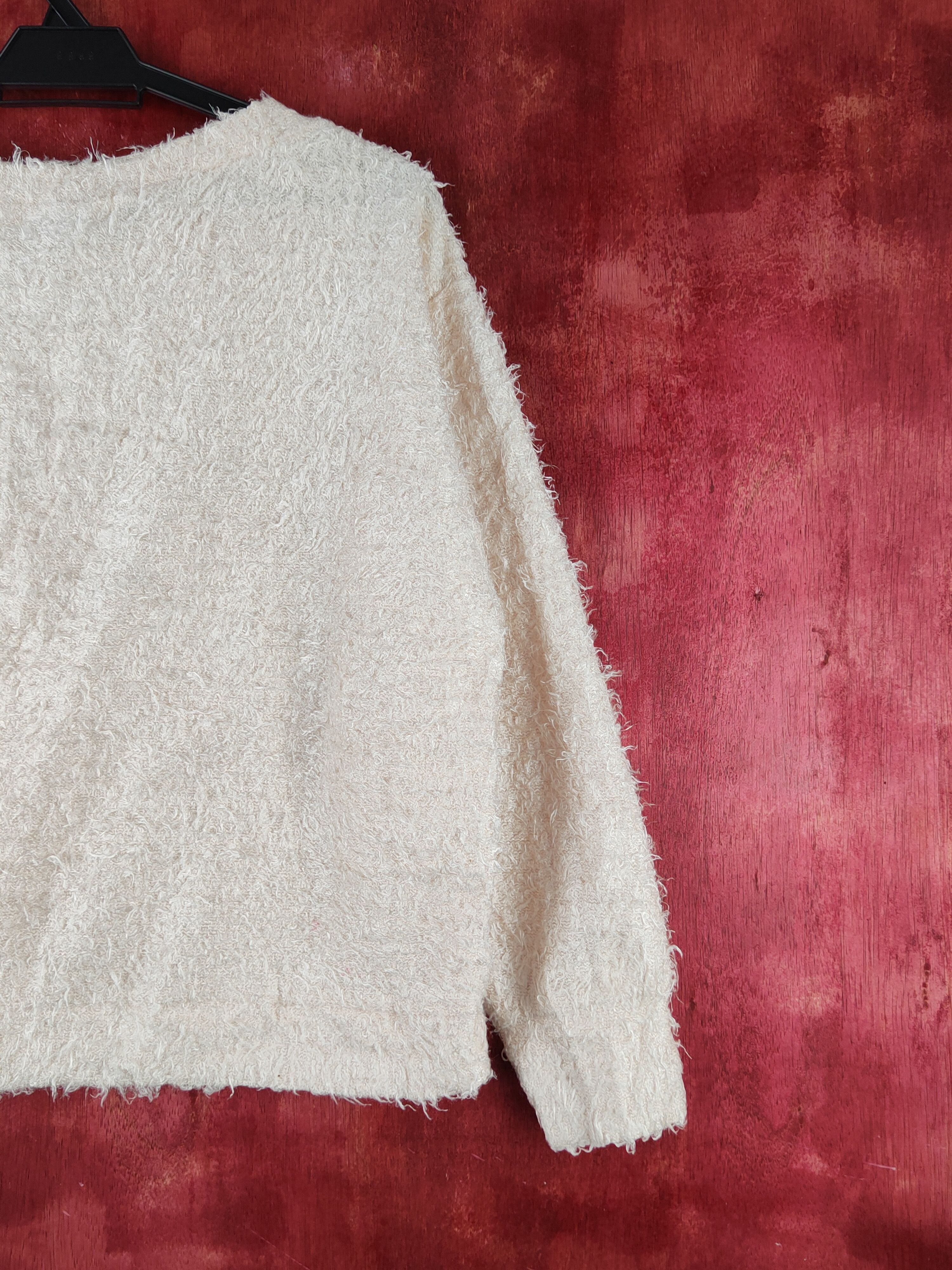 Japanese Brand Galyge Light Peach Shag Shaggy Fur Mohair Knitwear #S1929 Size S / US 4 / IT 40 - 9 Thumbnail