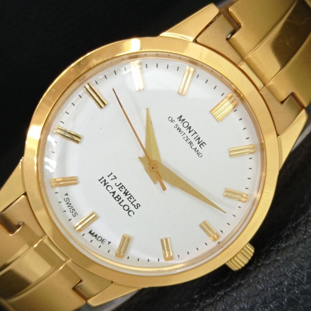 Other VINTAGE MONTINE HAND-WINDING SWISS MENS WATCH a444173 Size 38 - 1 Thumbnail