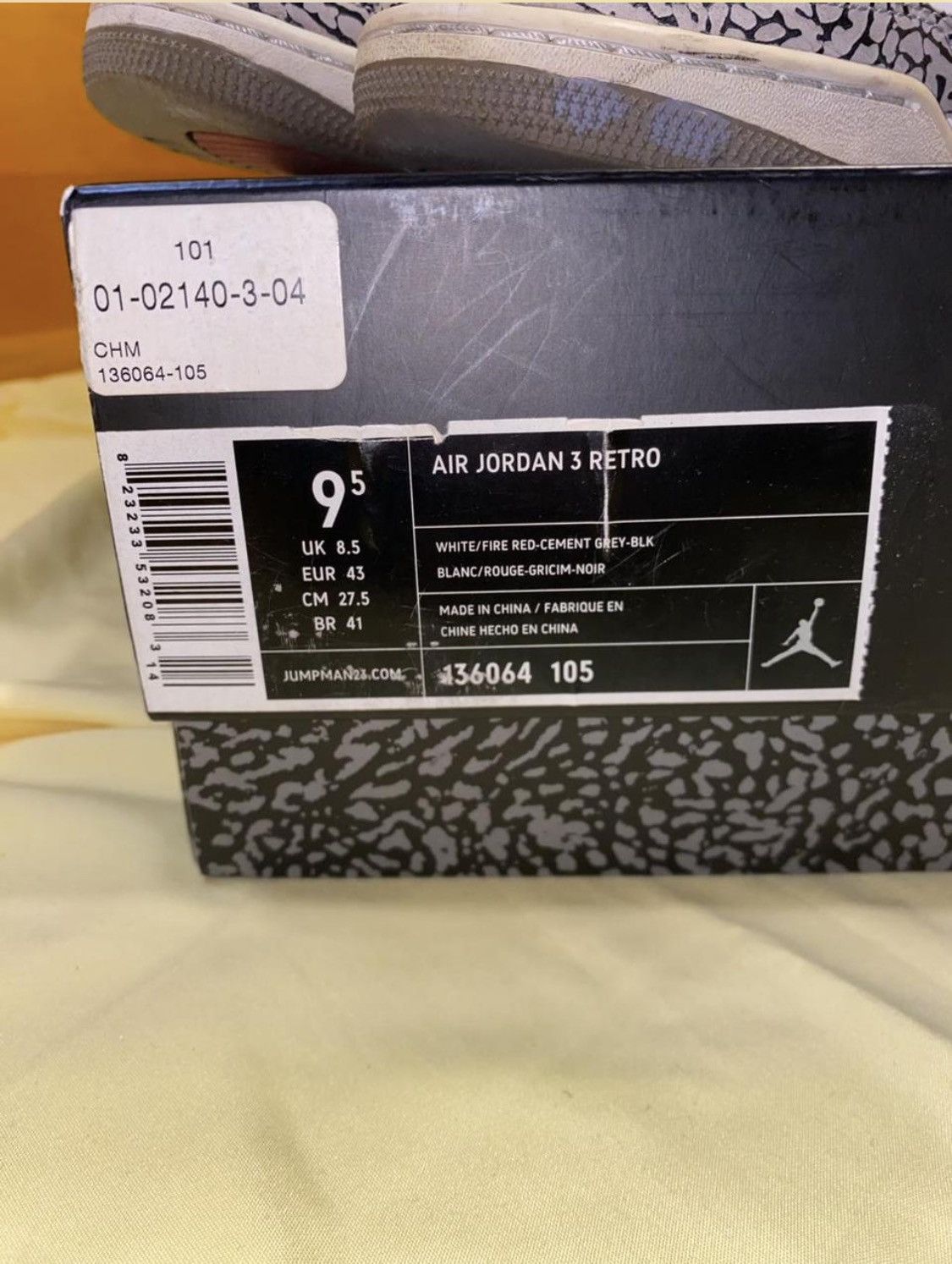 Jordan Brand Jordan White Cement 3’s Size US 9.5 / EU 42-43 - 6 Thumbnail