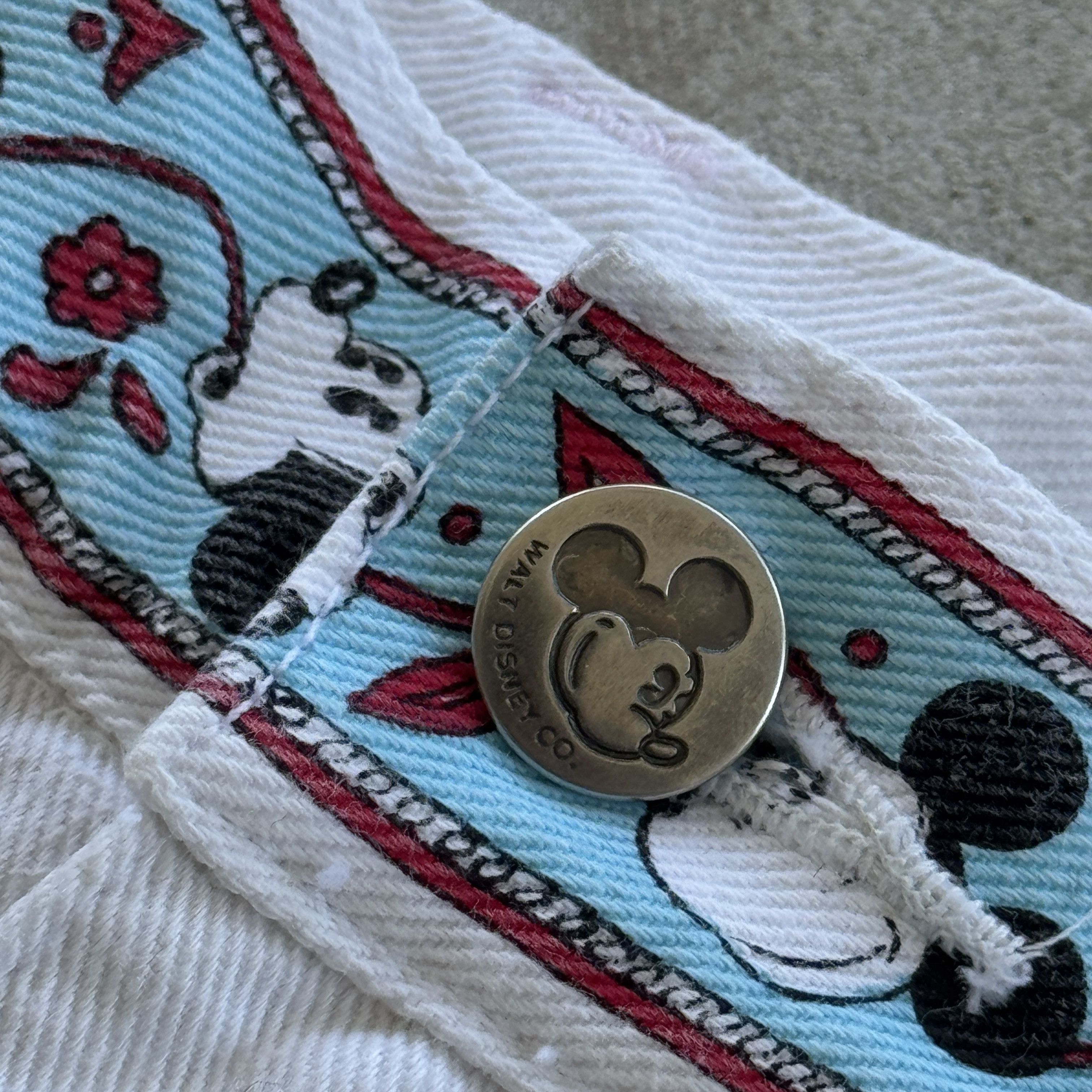 Mickey Mouse Vintage Mickey & Co Disney White Graphic Print Denim Pants Size 28" / US 6 / IT 42 - 7 Thumbnail