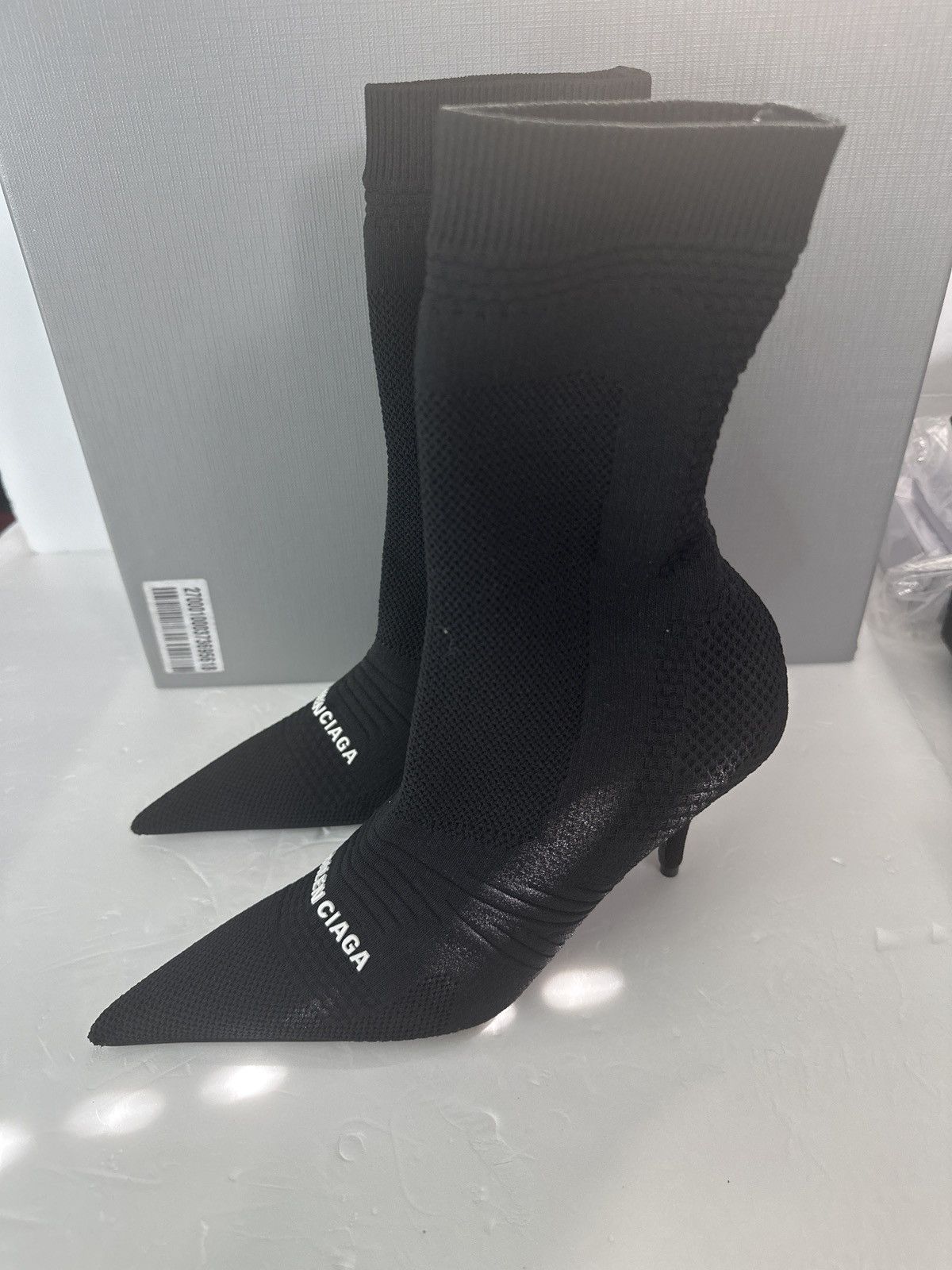 Balenciaga Balenciaga Women's Knife 2.0 Knit High Heel Booties Size US 5.5 / IT 35.5 - 12 Thumbnail