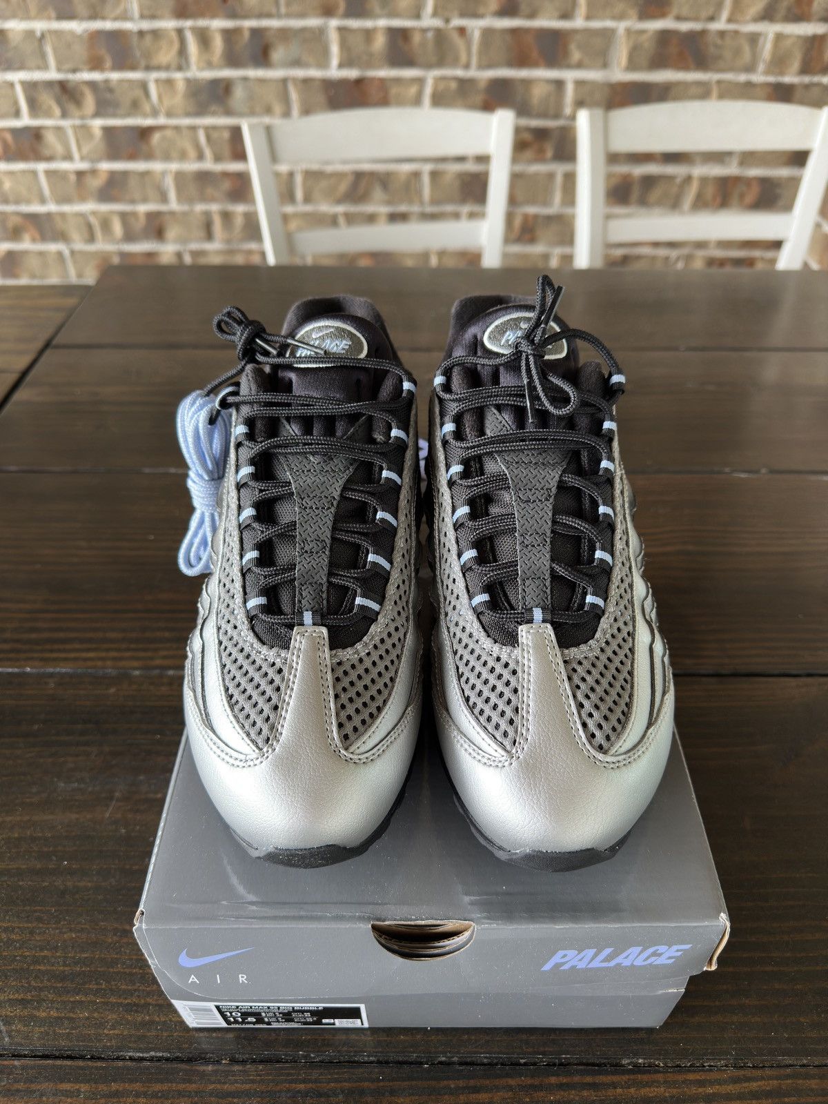 Nike Palace x Nike Air Max 95 Metallic Silver Blue Size US 10 / EU 43 - 2 Thumbnail