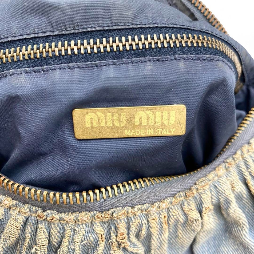 Miu Miu Miu Miu - Denim Handbag Blue Brown Pouch 90s Archive Size ONE SIZE - 9 Thumbnail