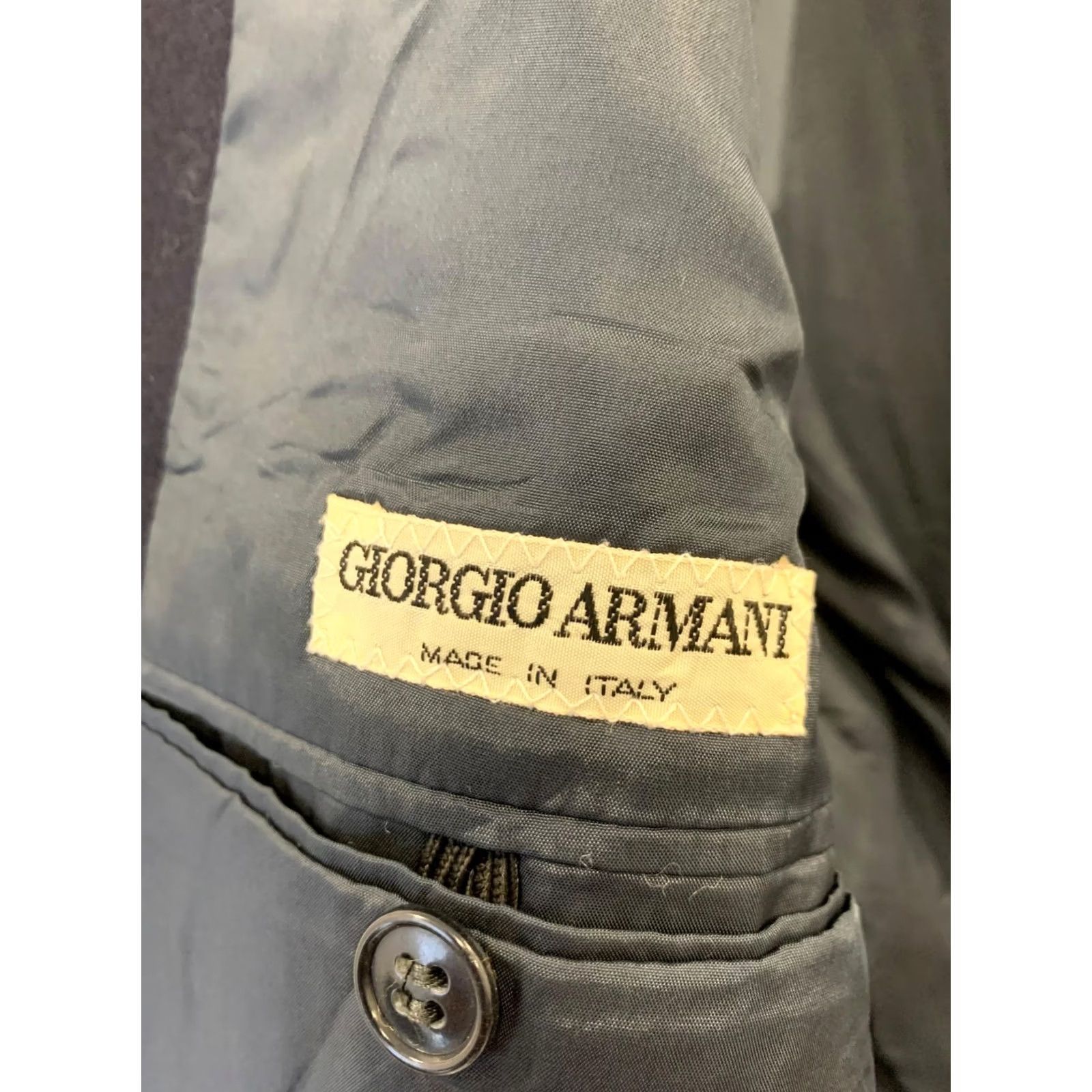 Giorgio Armani Giorgio Armani Blazer Mens Large Black Wool Made in Italy Classic Tailored Blazer 2 Piece 48R Size 48R - 2 Thumbnail