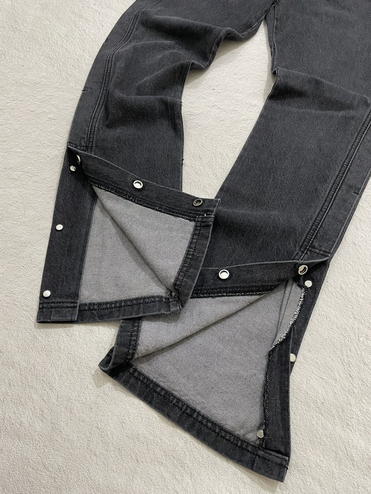 Japanese Brand 2000s Munam Bit Buttom Washed Black Jeans Size US 30 / EU 46 - 5 Thumbnail