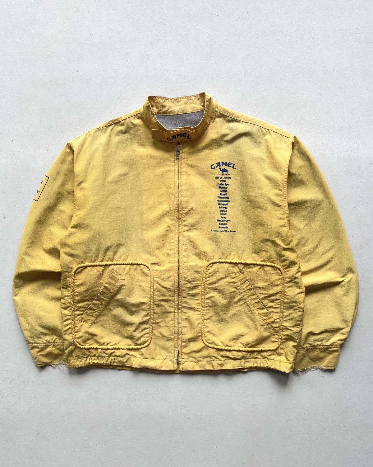 CAMEL Team Lotus ジャケット イエロー Vintage Camel Lotus F1 Racing Jacket, Honda Formula 1 Bomber