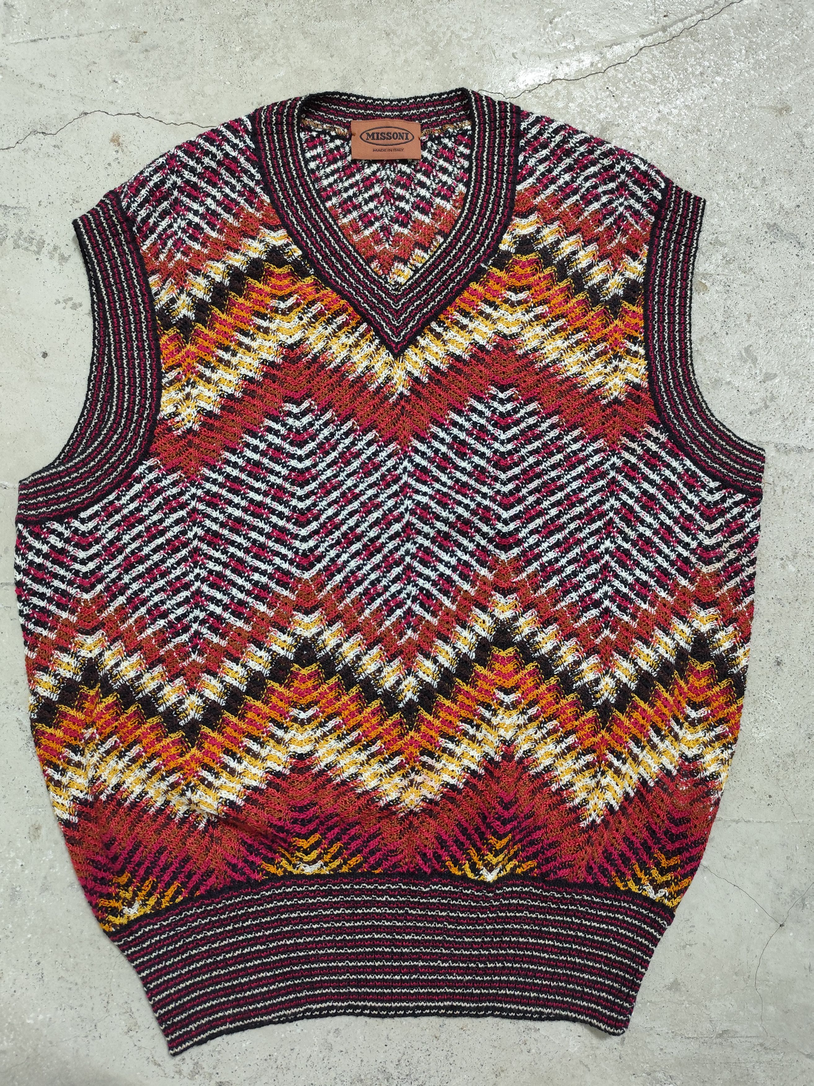 Missoni Missoni abstract pattern Cable knitted vest multi color Size L / US 10 / IT 46 - 1 Thumbnail