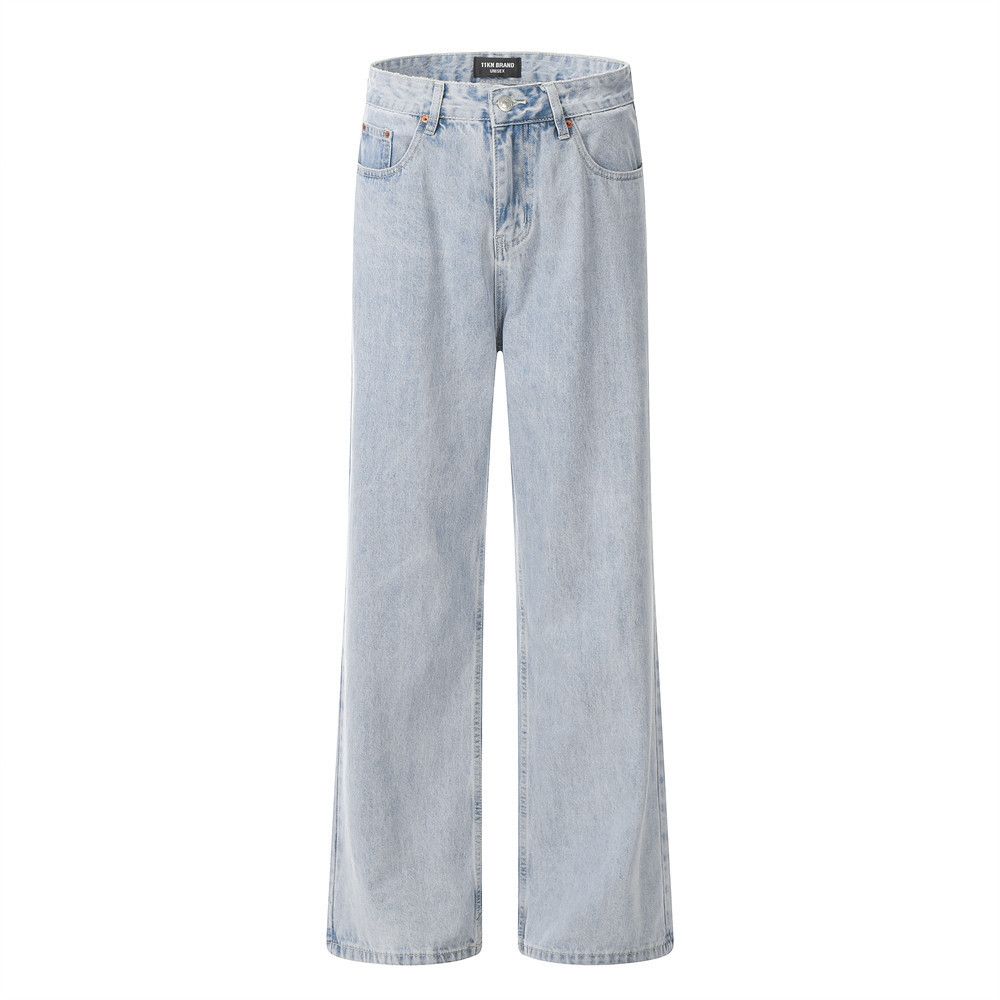 Japanese Brand × Jean Washed light trend American retro casual straight jeans Size US 34 / EU 50 - 1 Thumbnail