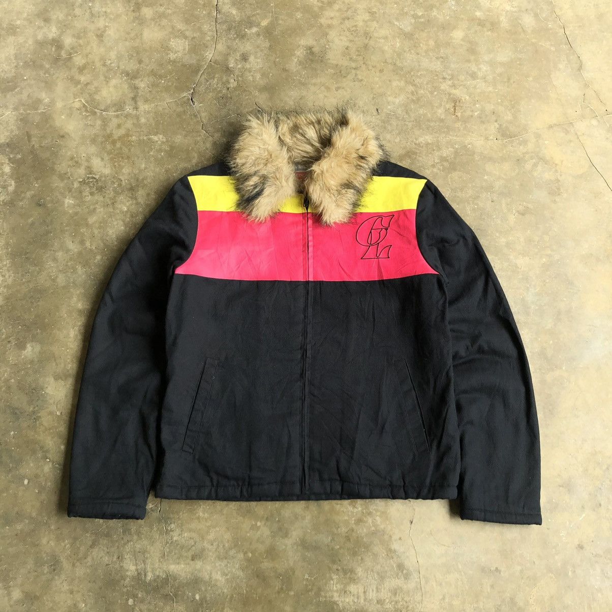14th Addiction 2000s CocoLulu Canvas Fur Work Jacket Black Punk Style Size US M / EU 48-50 / 2 - 2 Thumbnail