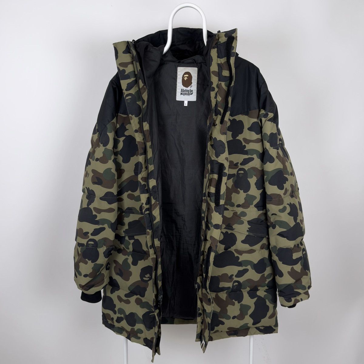 Bape Bape 1st Camo Long Down Snowboard Jacket Green 2018 Size US L / EU 52-54 / 3 - 8 Thumbnail