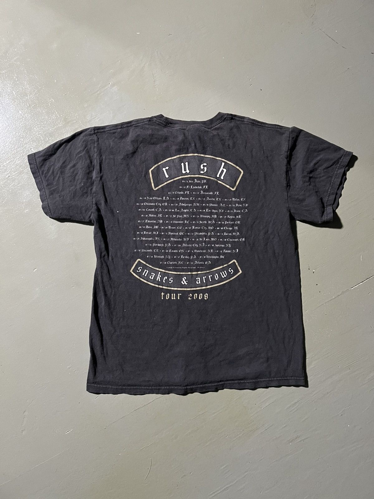 2008 Rush “Snakes & Arrows” tour t-shirt