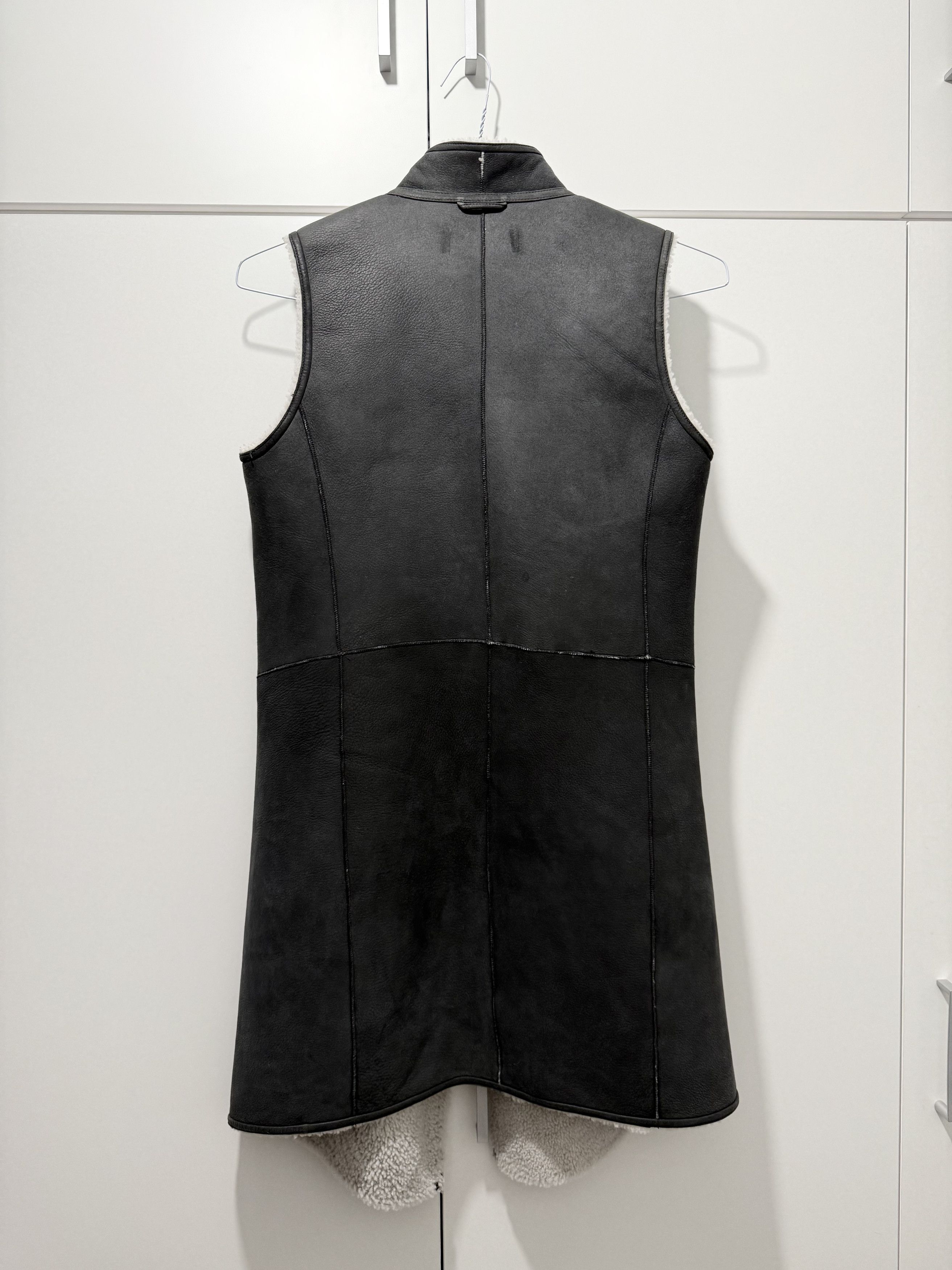 Genuine Leather Real Sheepskin Outervest Shearling Long Jacket Sleveless S-M Size S / US 4 / IT 40 - 7 Thumbnail