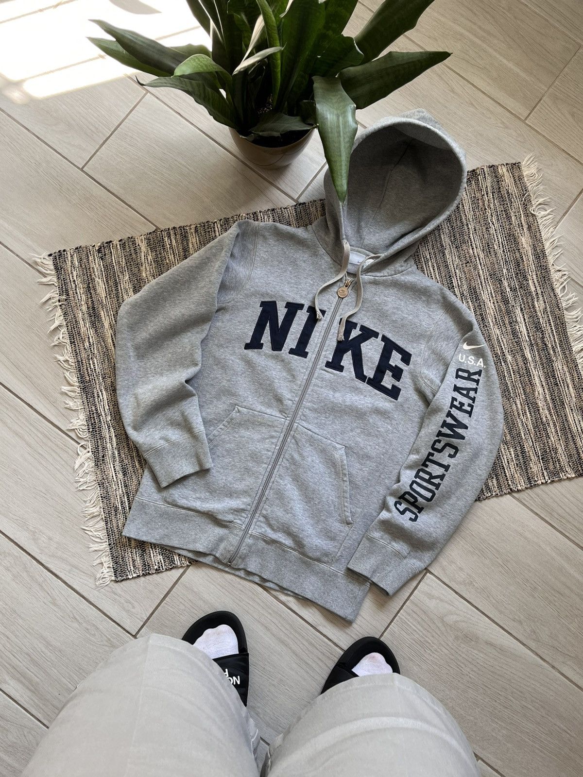 00s Vintage Nike Big Logo Zip Up Hoodie Rare Y2K