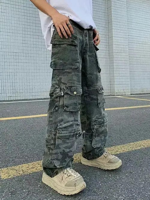 Designer × Vintage camo faded flare utility baggy cargo pants Size US 32 / EU 48 - 3 Thumbnail