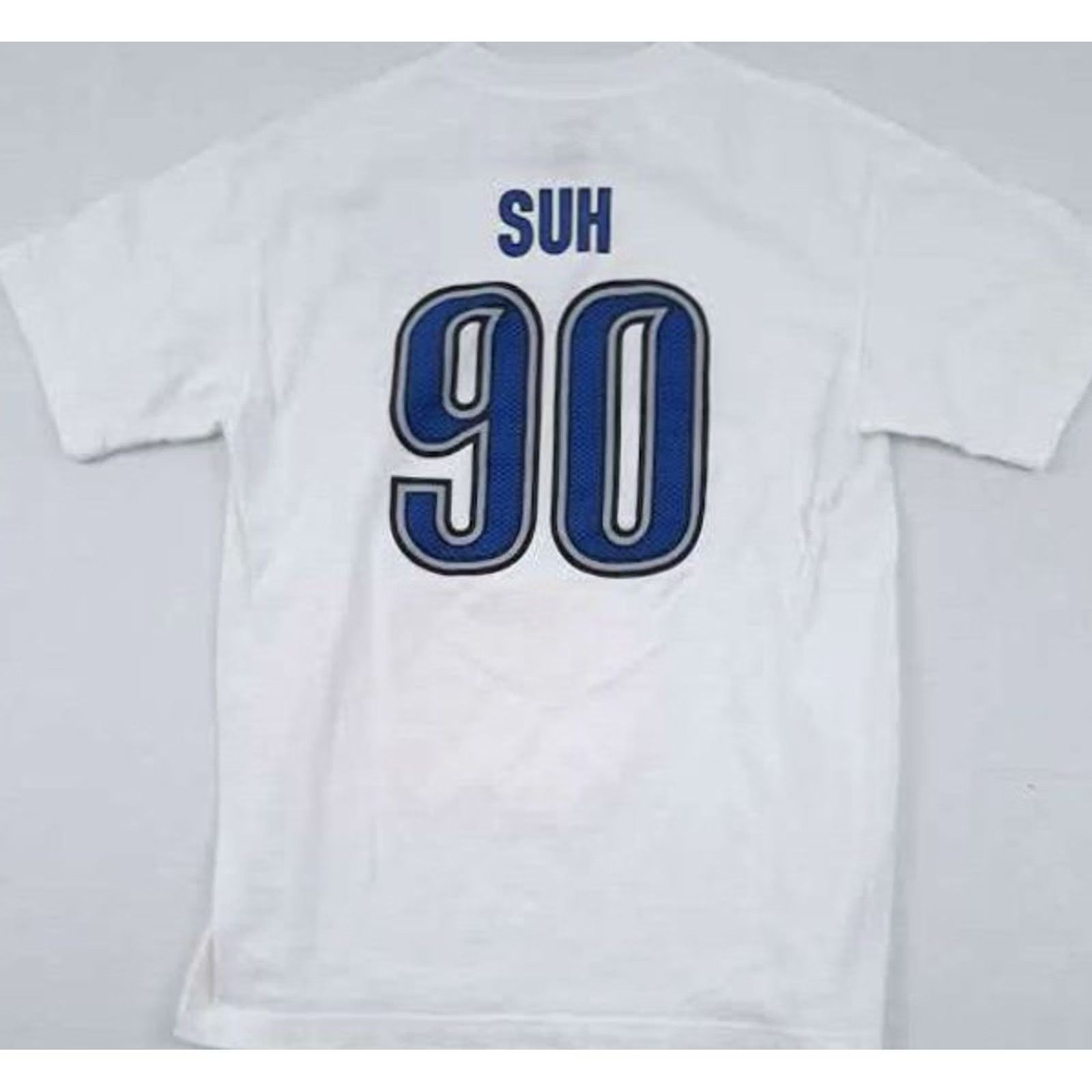 Reebok VINTAGE Reebok Detroit Lions T-Shirt Suh #90 M White Short Sleeve Mens Medium Football Classic 90s Size US M / EU 48-50 / 2 - 6 Thumbnail