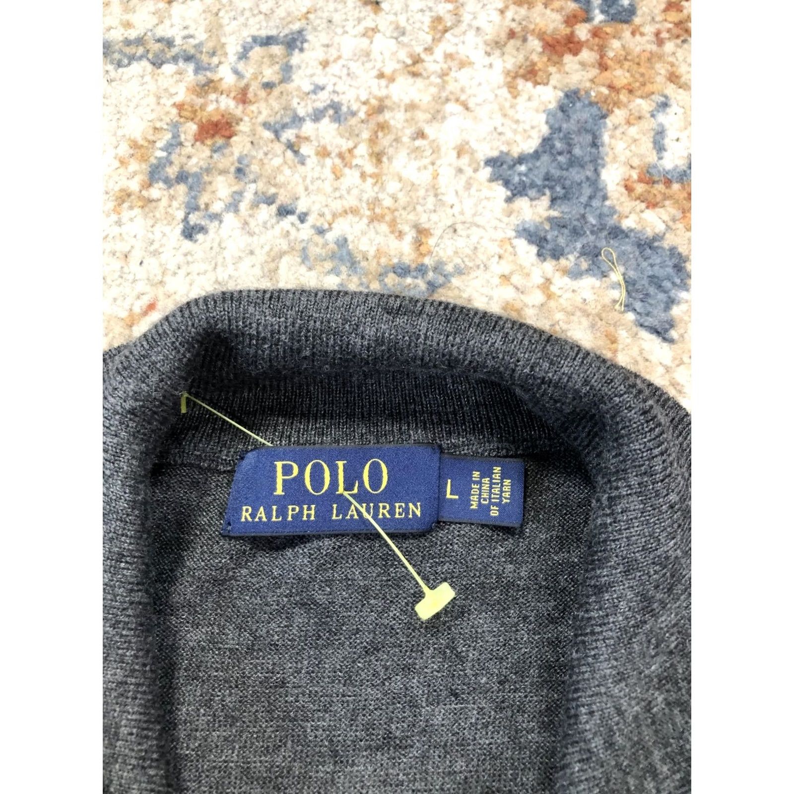 Polo Ralph Lauren Polo Ralph Lauren Sweater Mens Large Gray 100% Merino Wool 1/4 Zip Mock Neck Pullover Knit Tight-Knit Logo Casual Winter Size US L / EU 52-54 / 3 - 7 Thumbnail