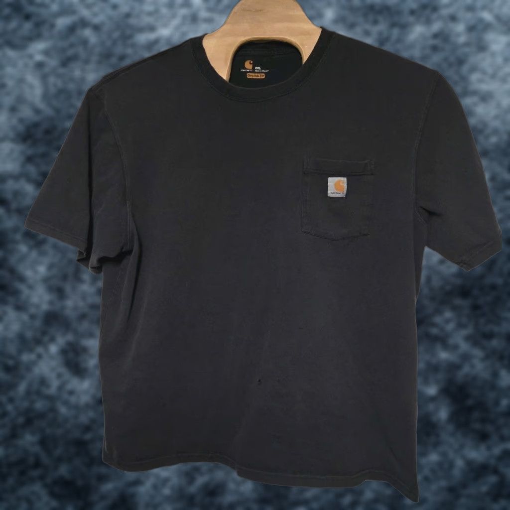 Carhartt VINTAGE Carhartt Original Fit Pocket T-Shirt 2XL Men Black Short Sleeve Tee Pockets THRASHED Size US XXL / EU 58 / 5 - 1 Thumbnail