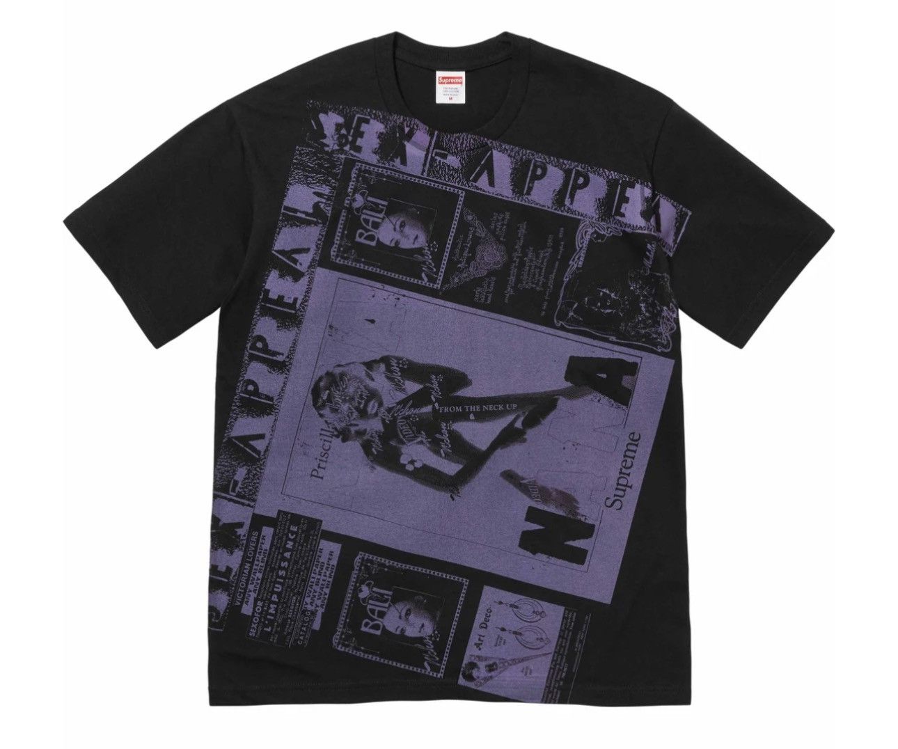 image of Supreme Collage Tee in Black, Men's (Size XL)