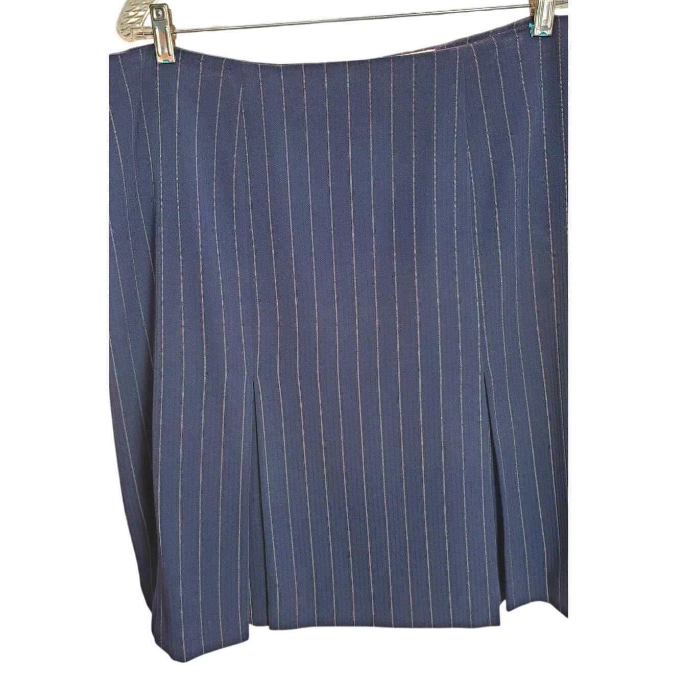 Other K.C. Spencer Blue Pinstripe Pencil Skirt Size 16 Size 38" / US 16 / IT 52 - 3 Thumbnail