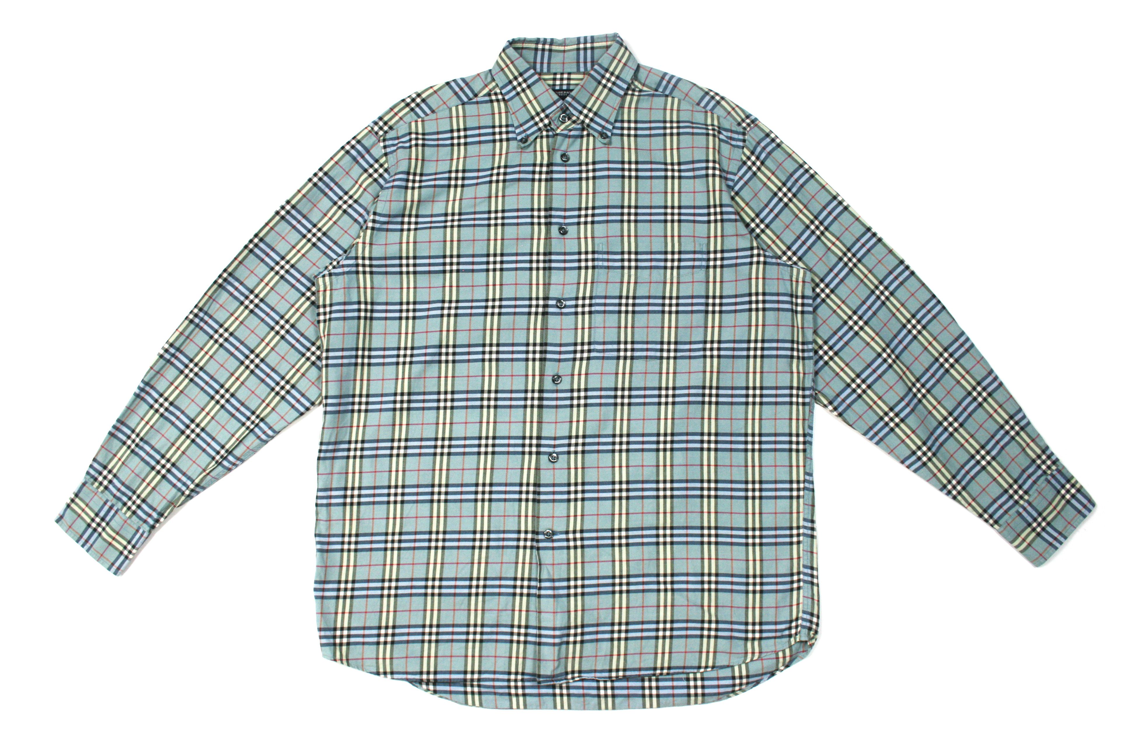 Burberry 00S Blue Nova Check Shirt Vintage Size US L / EU 52-54 / 3 - 1 Thumbnail