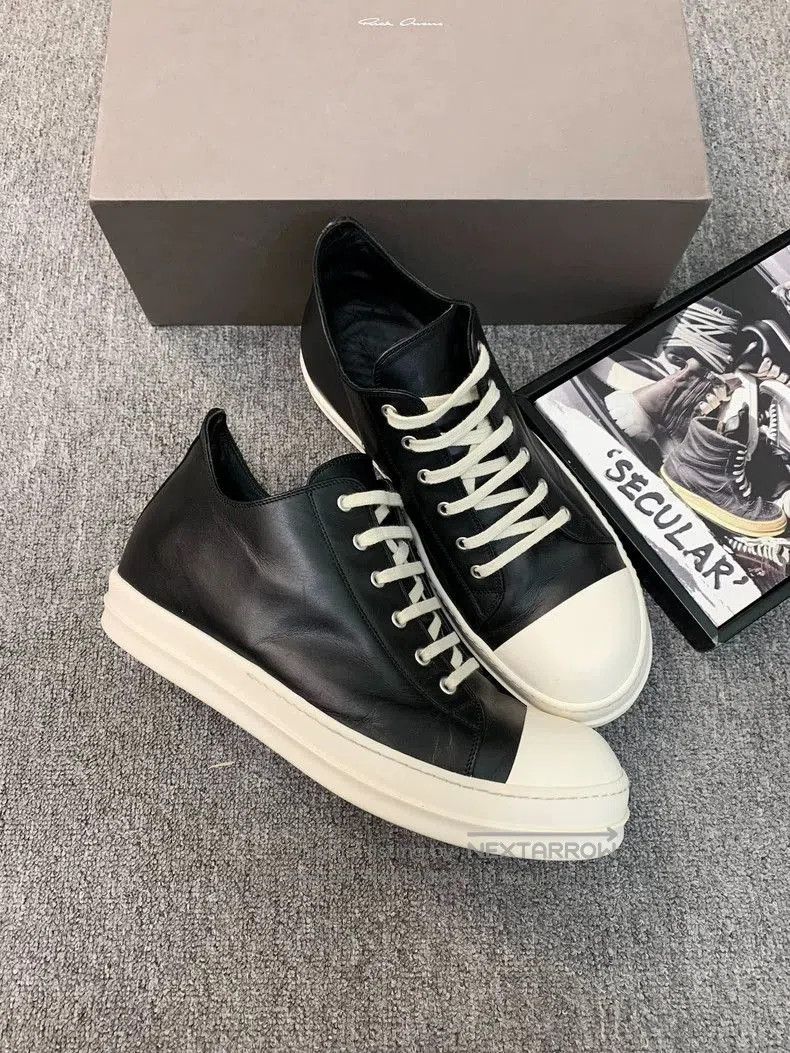 Rick Owens Rick Owens Low Top Leather Sneakers Size 46. Size US 12 / EU 45 - 1 Thumbnail