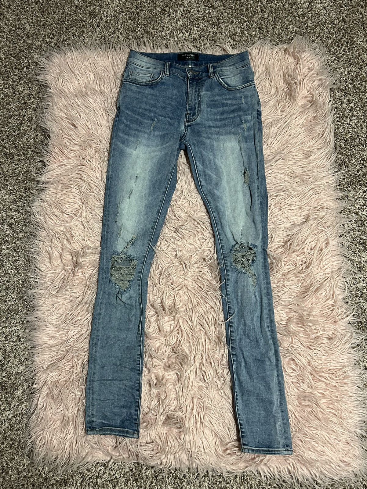 Japanese Brand Dead Than Cool distressed mud max denim jeans Size US 30 / EU 46 - 1 Thumbnail