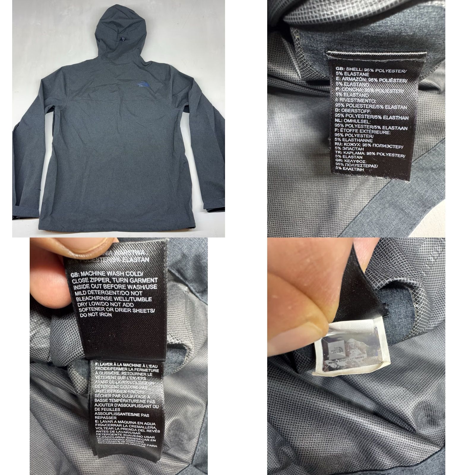 The North Face The North Face Apex Full Zip Jacket Mens S Gray Wind Resistant Lightweight Jacket Size US S / EU 44-46 / 1 - 8 Thumbnail