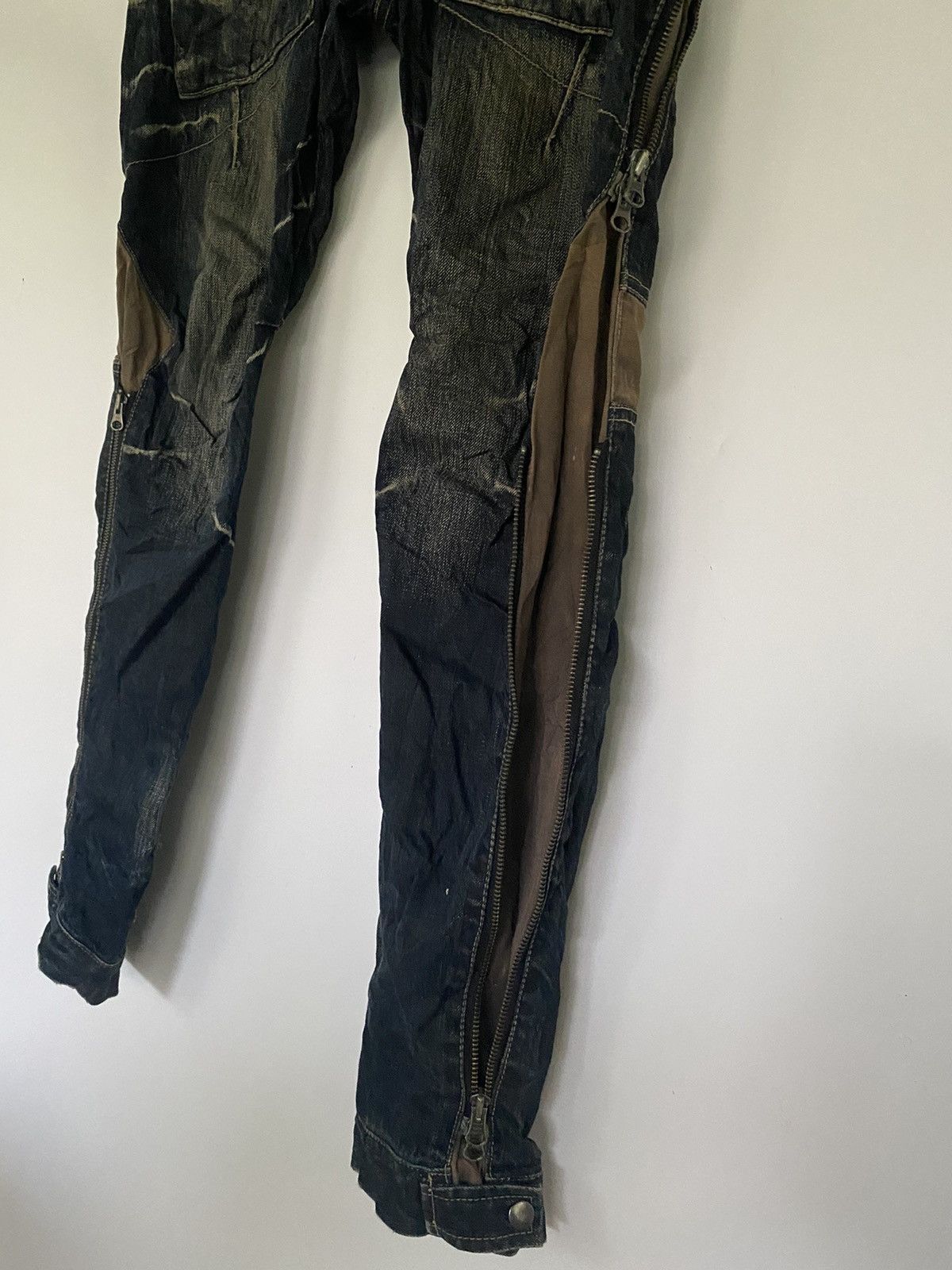 PPFM Japanese Brand PPFM Distressed Zippered Denim Jeans Pants Size US 32 / EU 48 - 7 Thumbnail