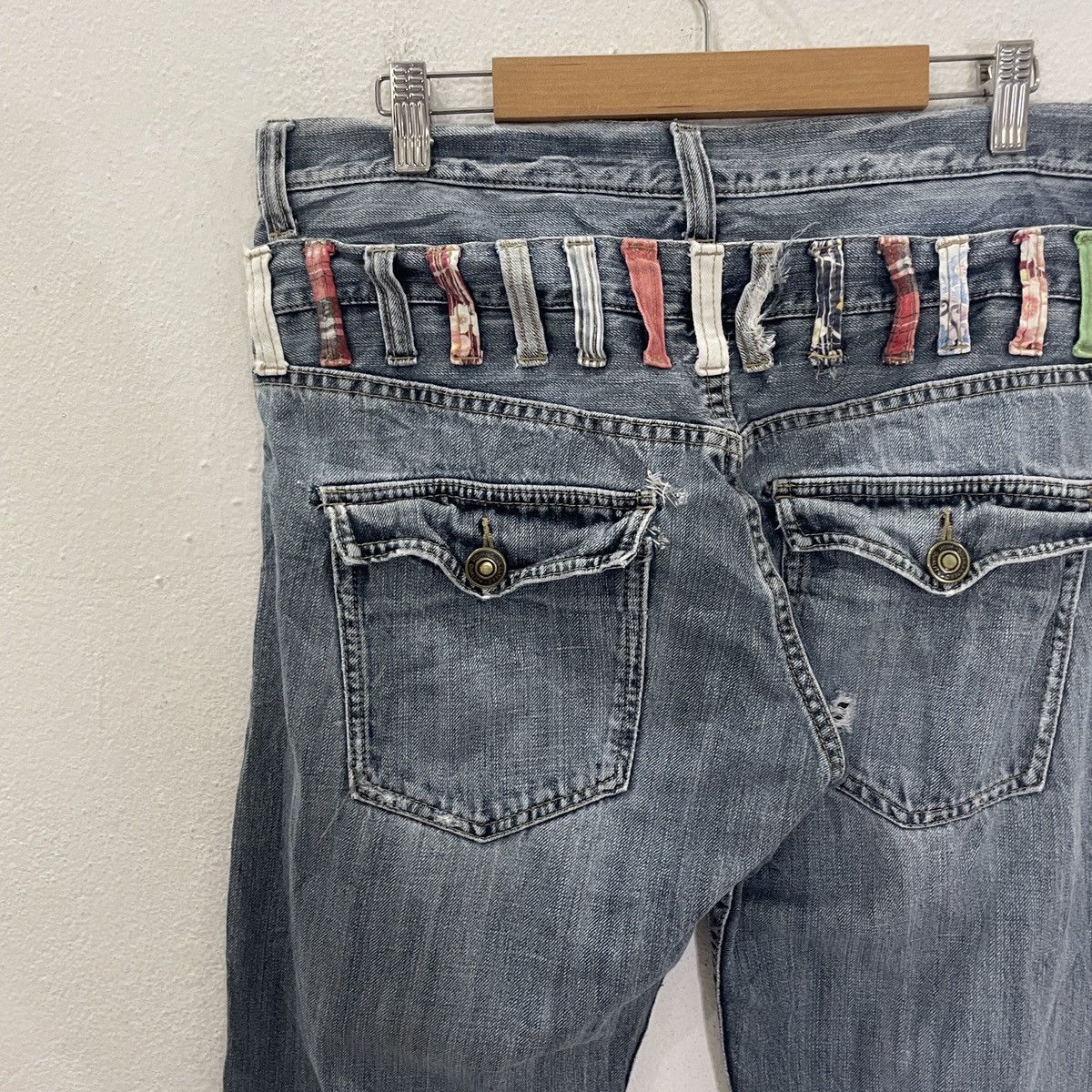 20471120 Vintage Japanese Designer Double Waist Denim Size US 33 - 8 Thumbnail