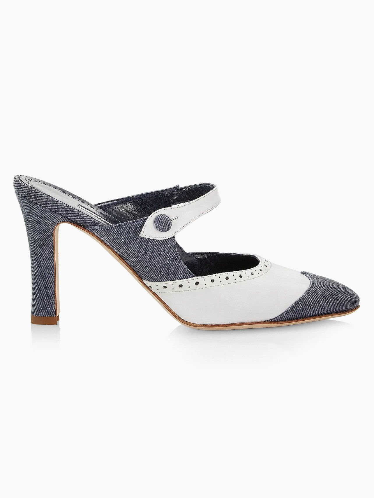 Manolo Blahnik Manolo Blahnik Agathanu 90MM Brogue Mules size 38 Size US 8 / IT 38 - 1 Thumbnail