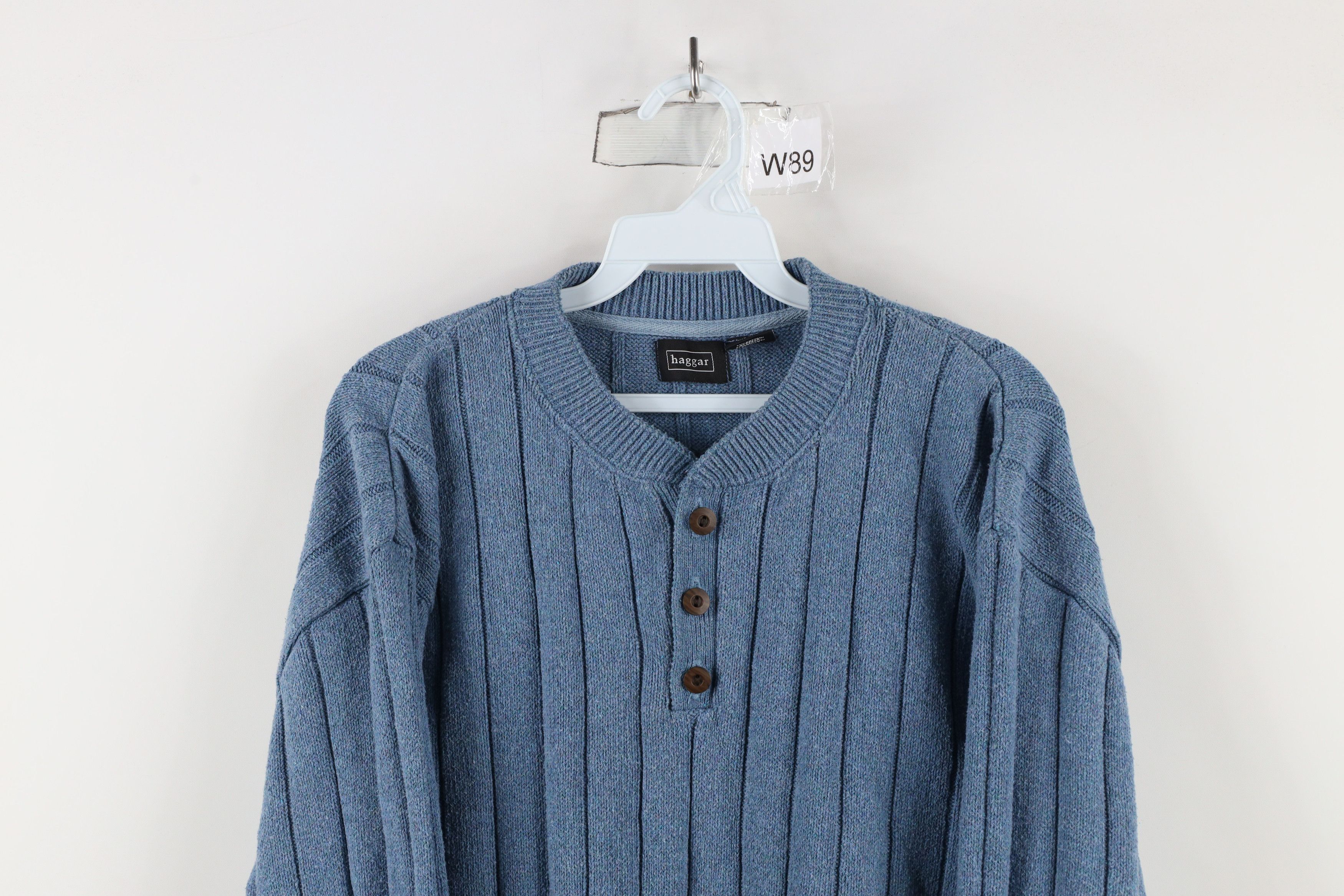Vintage Vintage 90s Streetwear Ribbed Knit Henley Pullover Sweater Size US XXL / EU 58 / 5 - 2 Thumbnail