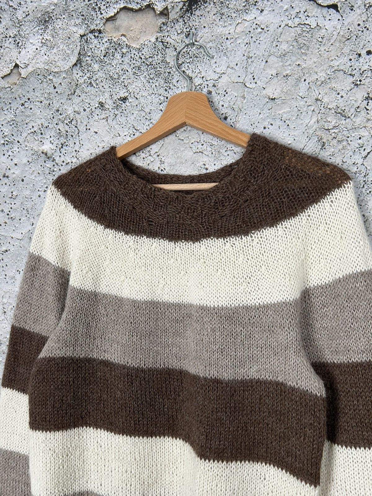 Japanese Brand Vintage Stripped Mohair Sweater Knitwear Japanese Avantgarde Size US M / EU 48-50 / 2 - 3 Thumbnail