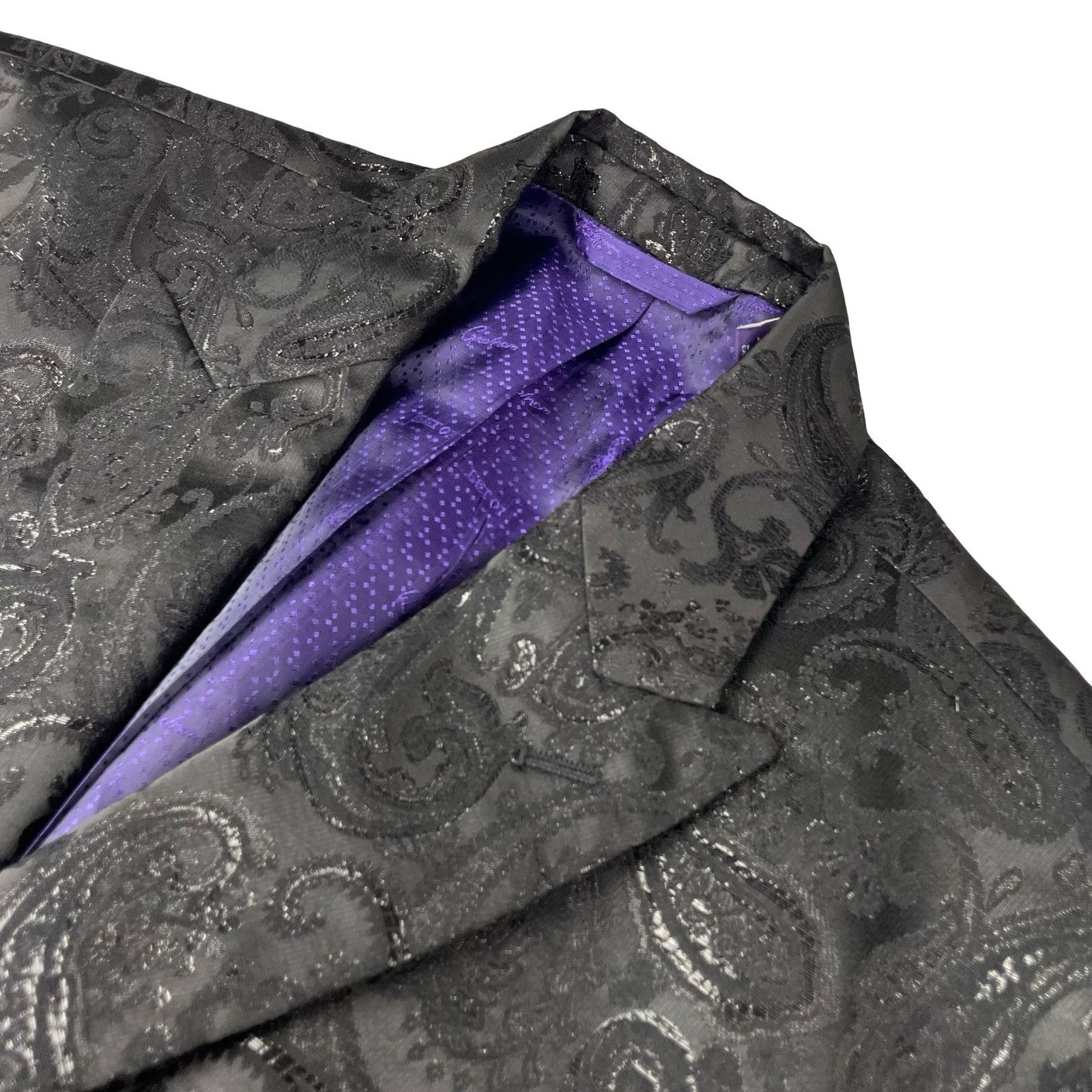 Robert Graham NEW Robert Graham Men's Metallic 2-Button Blazer Black Paisl Size 42R - 1 Thumbnail