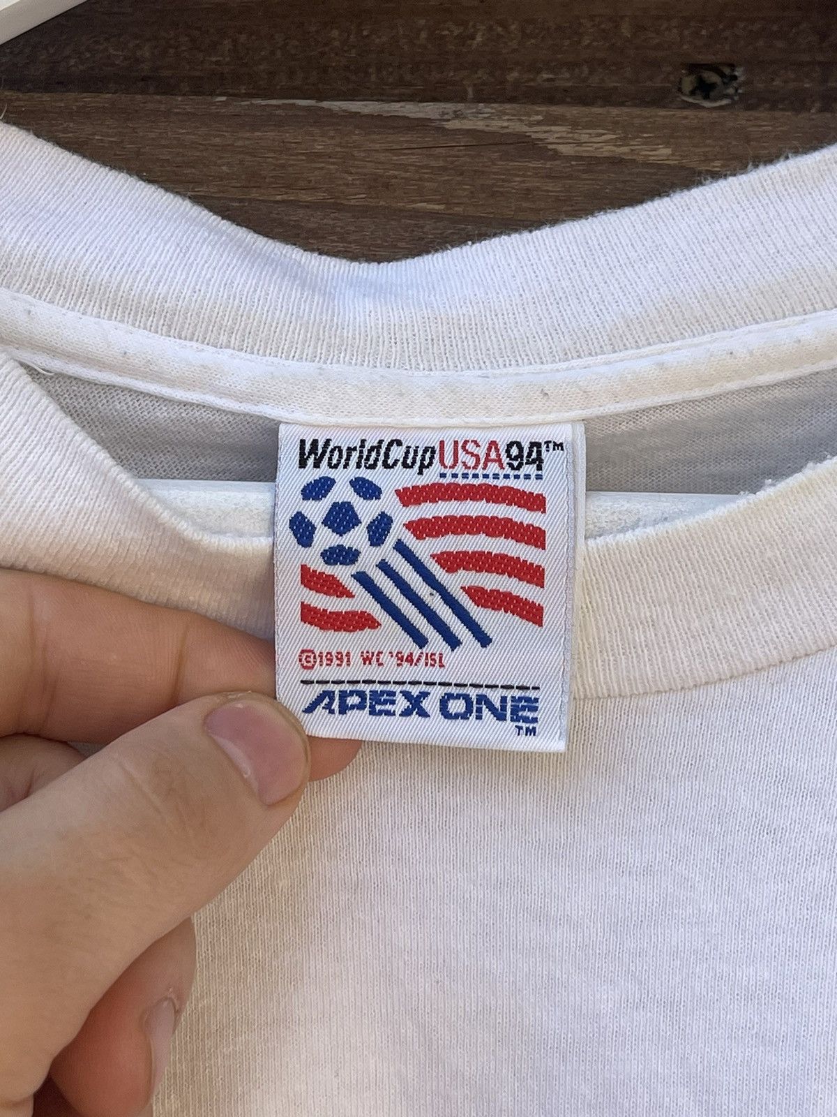 Vintage USA 1994 World Cup vintage Apex One white t-shirt tee Size US XL / EU 56 / 4 - 12 Thumbnail