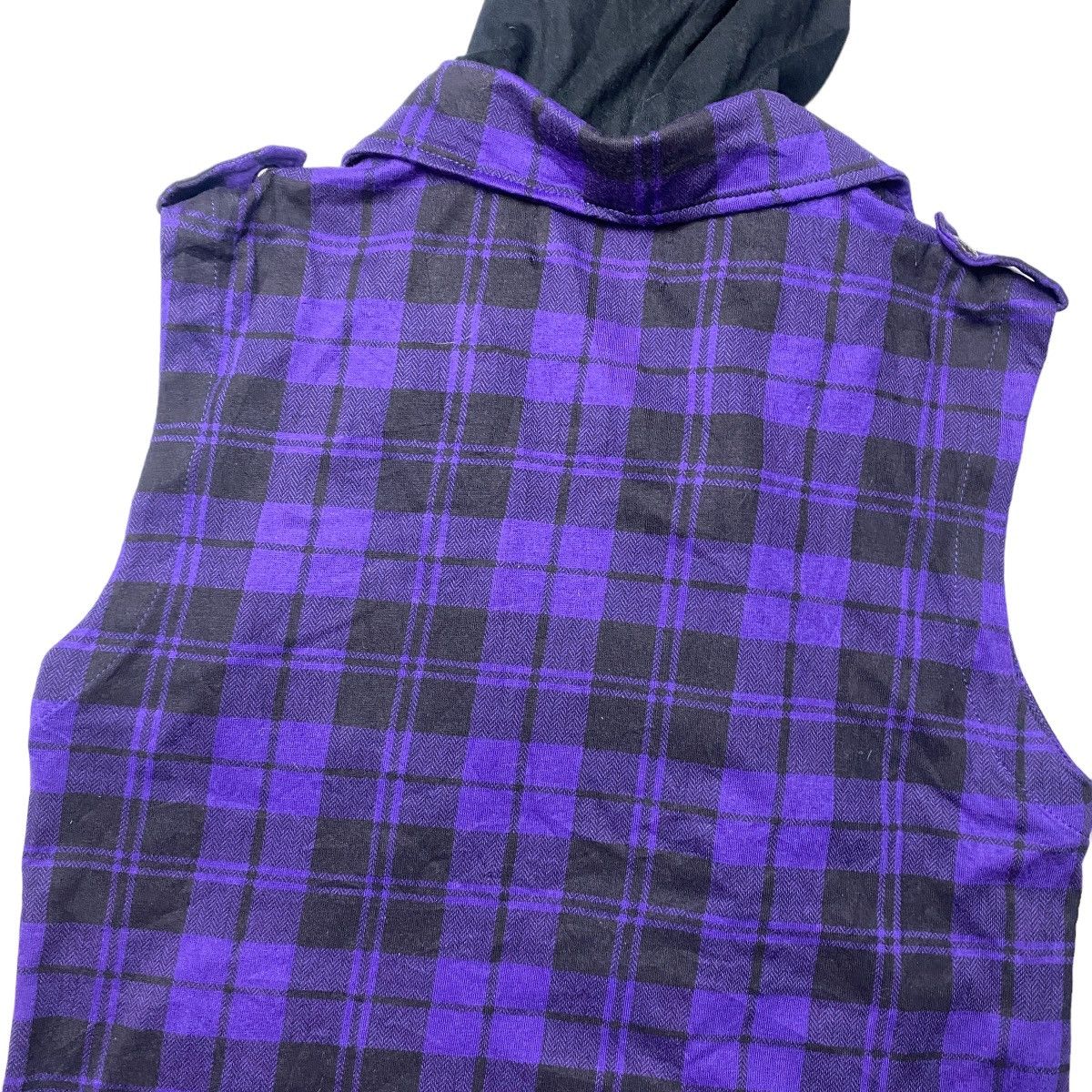 If Six Was Nine × Japanese Brand × Le Grande Bleu (L.G.B.) 2000's Berning Sho Asymetric Plaid Hoodie Size US S / EU 44-46 / 1 - 9 Thumbnail