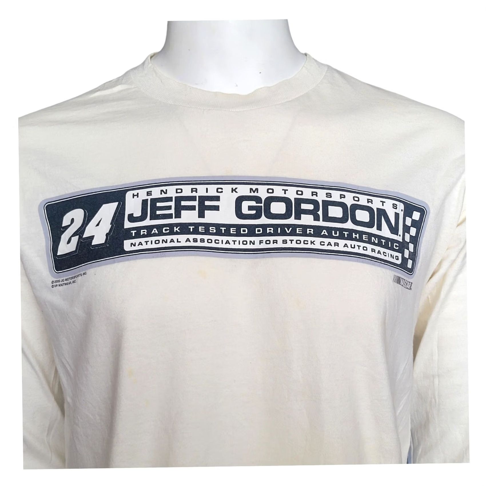 Chase Authentics VINTAGE Chase Authentics Jeff Gordon 24 Long Sleeve NASCAR T-Shirt Men L White 100% Cotton Crew Neck Graphic Printed Officially Licensed NASCAR Racing Size US L / EU 52-54 / 3 - 3 Thumbnail