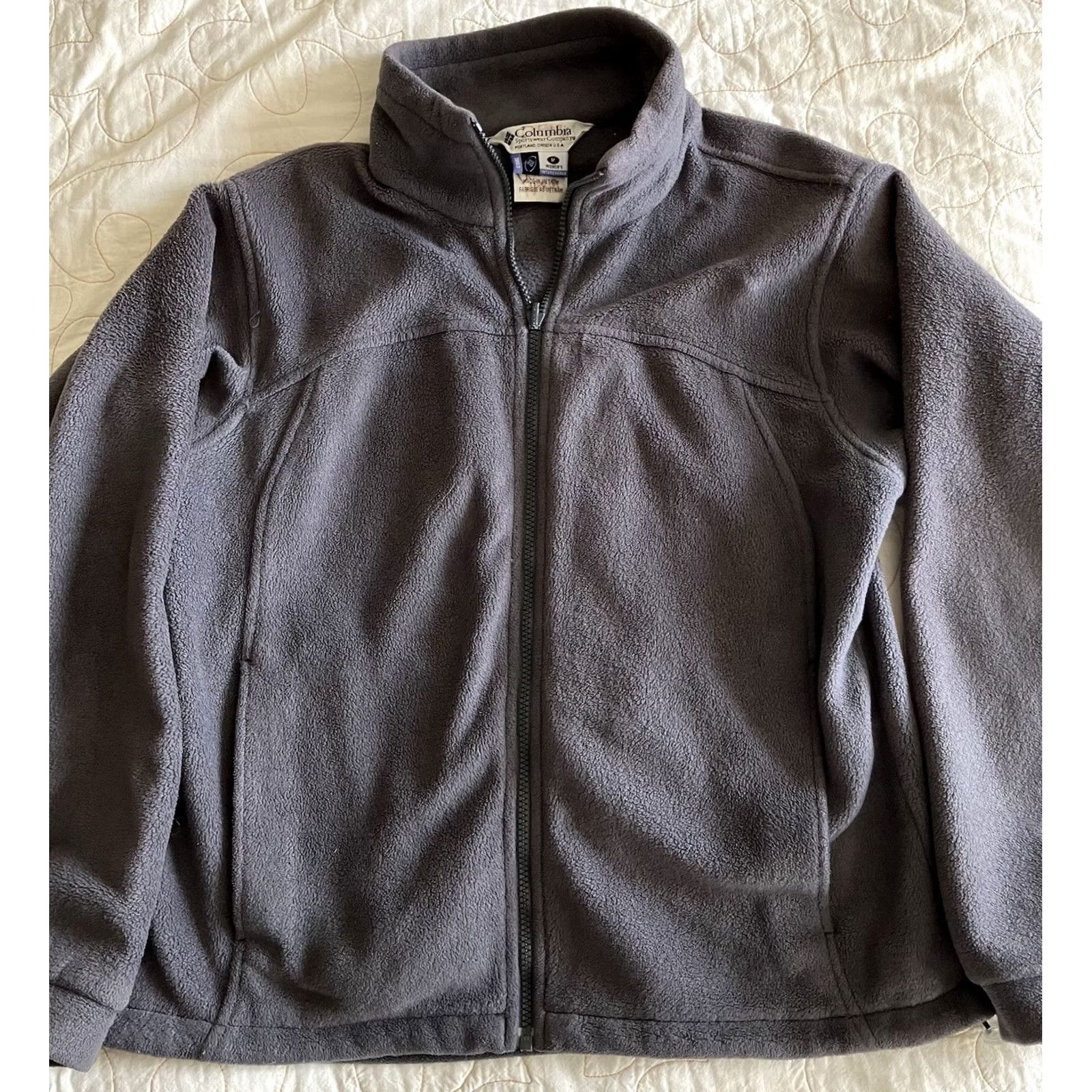 Vintage Columbia Jacket Womens XL Gray Full Zip Pockets Interchange Fleece Mid-Length Outdoor Casual Size XL / US 12-14 / IT 48-50 - 3 Thumbnail