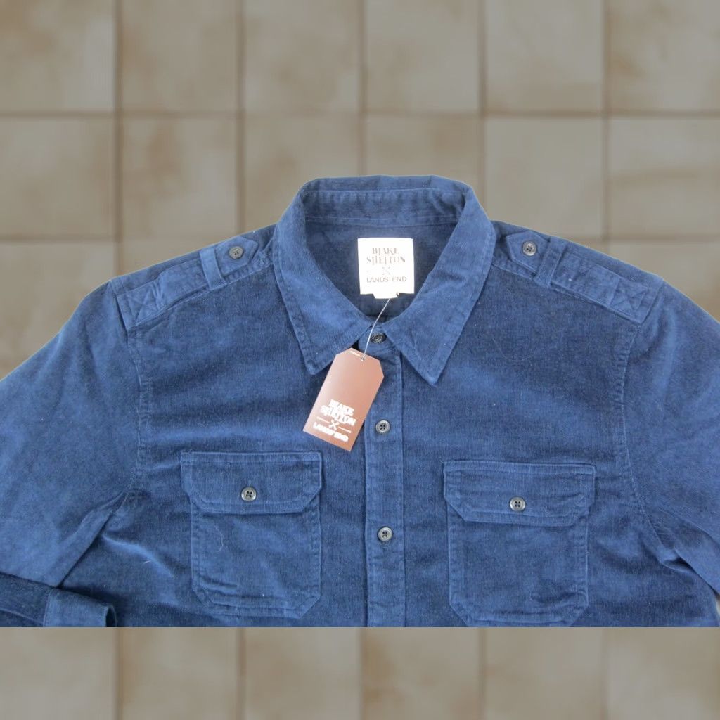 Lands' End Lands End Blake Shelton Shirt Mens Large Blue Corduroy Button Up Western Size US L / EU 52-54 / 3 - 1 Thumbnail