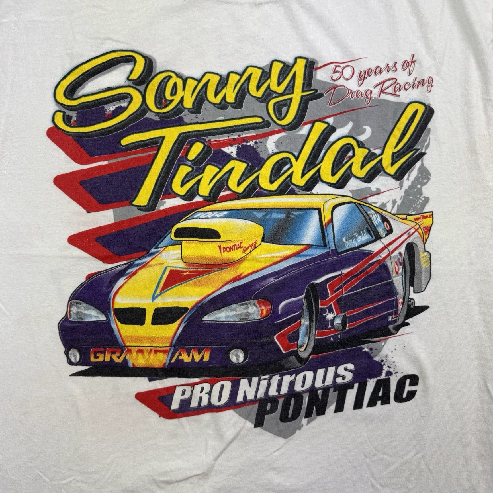 Hanes VINTAGE Hanes Drag Racing T-Shirt Adult Medium White Graphic Y2K Classic Mens Size US M / EU 48-50 / 2 - 2 Thumbnail