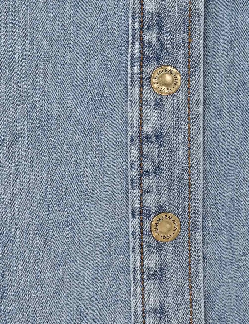 Zimmermann oc11z0226 Illuminate Scoop Denim Shirt in Blue Size M / US 6-8 / IT 42-44 - 6 Thumbnail