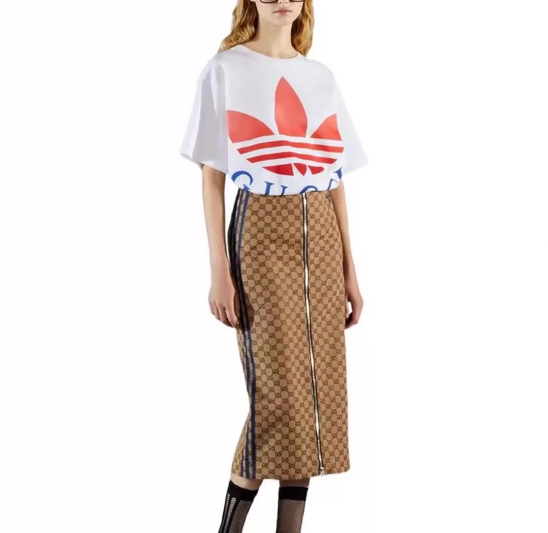 Gucci Gucci Adidas co-branded size M logo pattern printed round-n Size US M / EU 48-50 / 2 - 8 Thumbnail