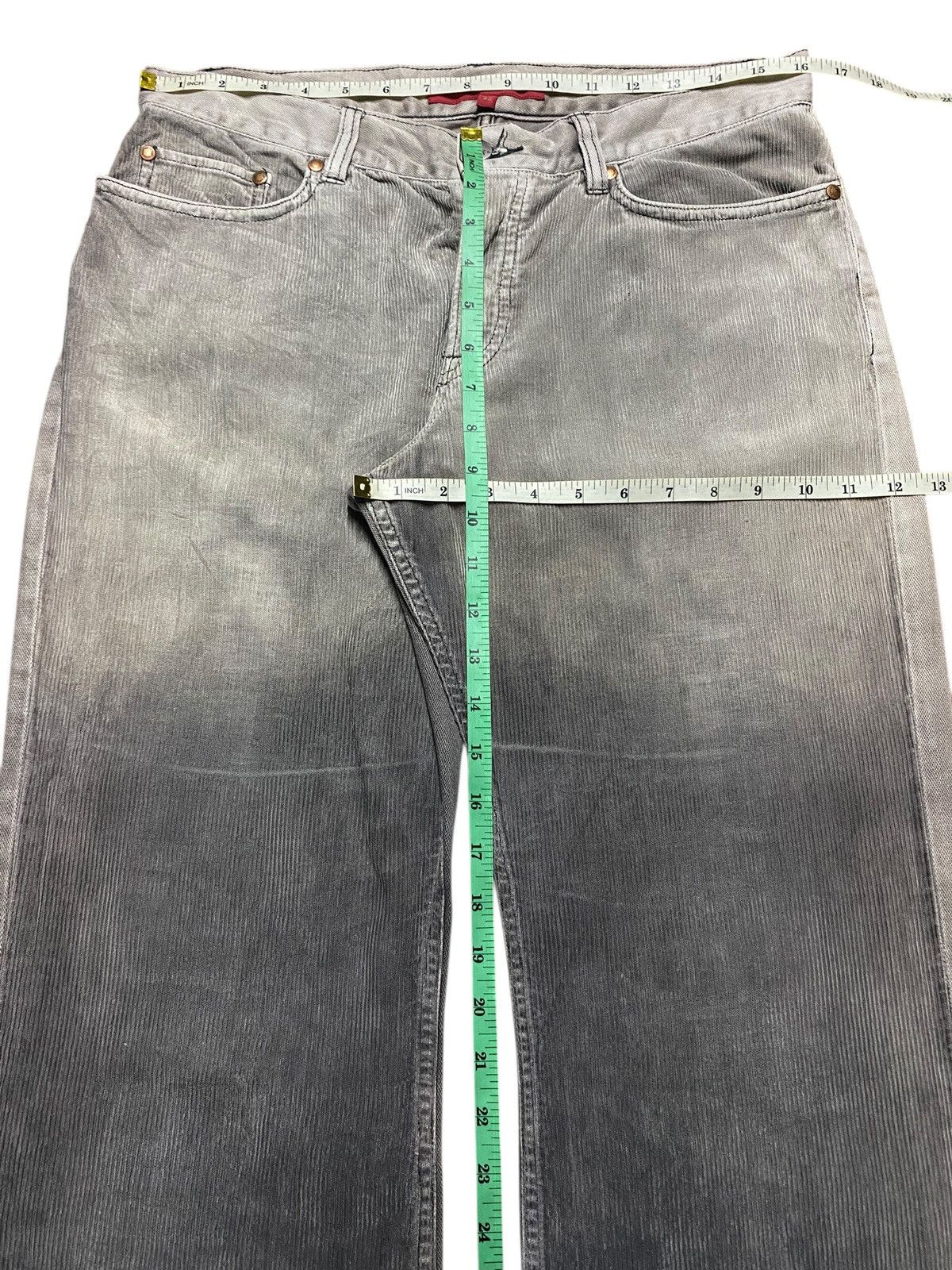 FCUK × French Connection Y2K Fuck Corduroy x Half Jeans Distressed Baggy Jeans Size US 32 / EU 48 - 15 Thumbnail
