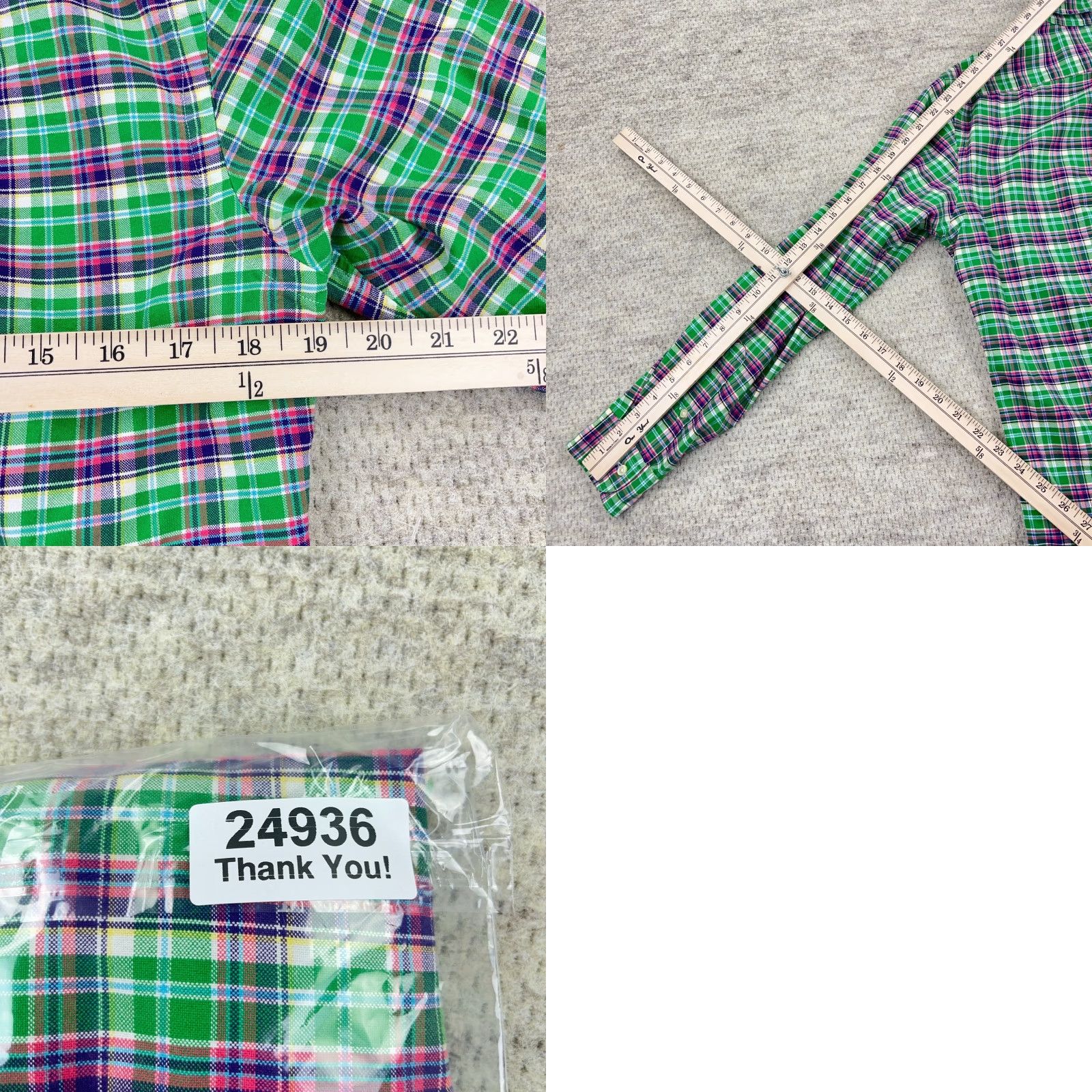 Ralph Lauren Ralph Lauren Shirt Men S Green Pink Button Up Oxford Cloth Plaid A36 Size US S / EU 44-46 / 1 - 8 Thumbnail