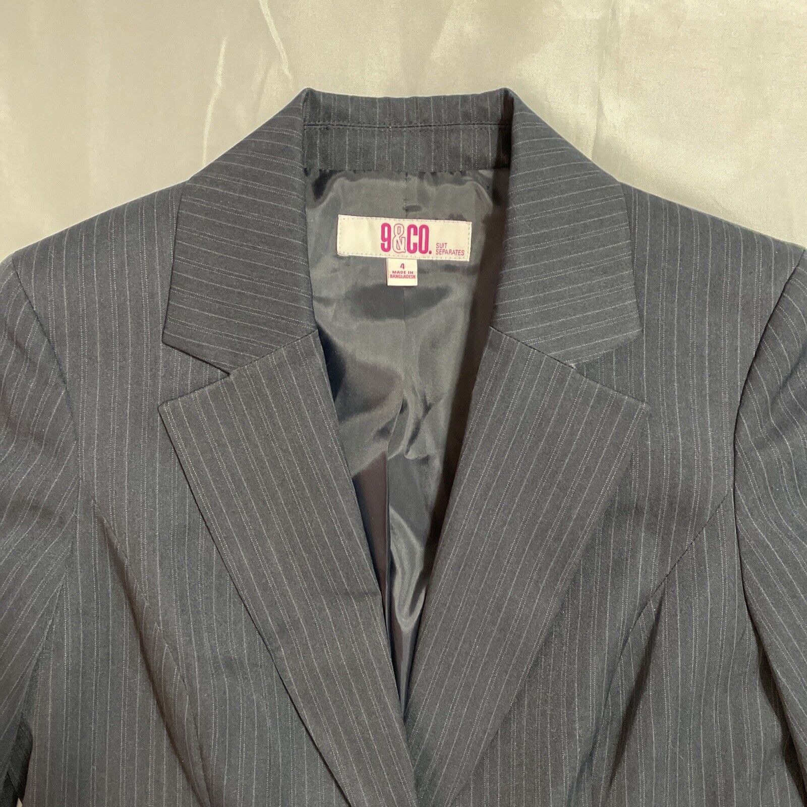 Nine West Nine West Women's Blazer Jacket June Navy Blue Pin Striped S Size S / US 4 / IT 40 - 7 Thumbnail