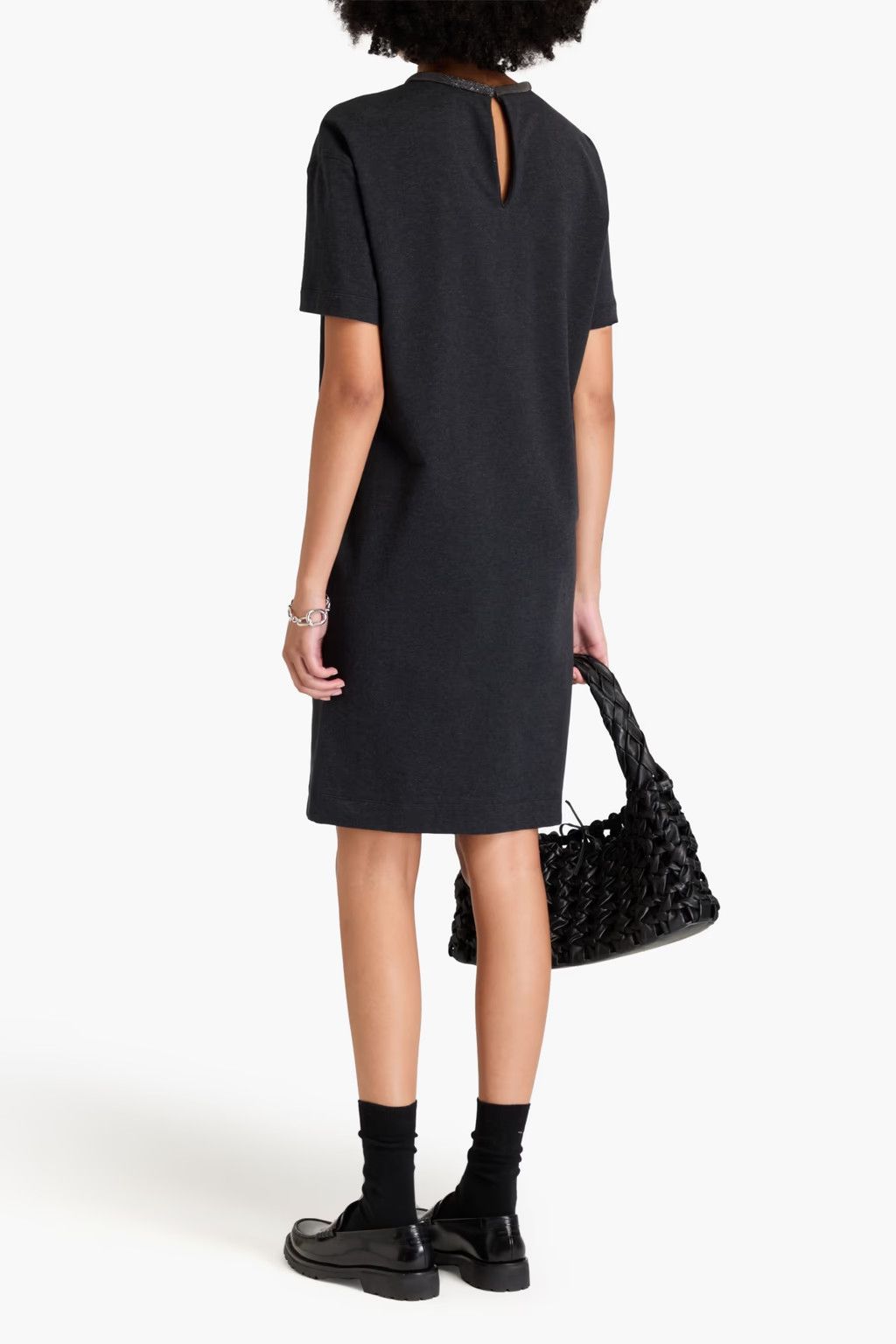 Brunello Cucinelli o1y0725 Mini Dress in Black Size S / US 4 / IT 40 - 3 Thumbnail