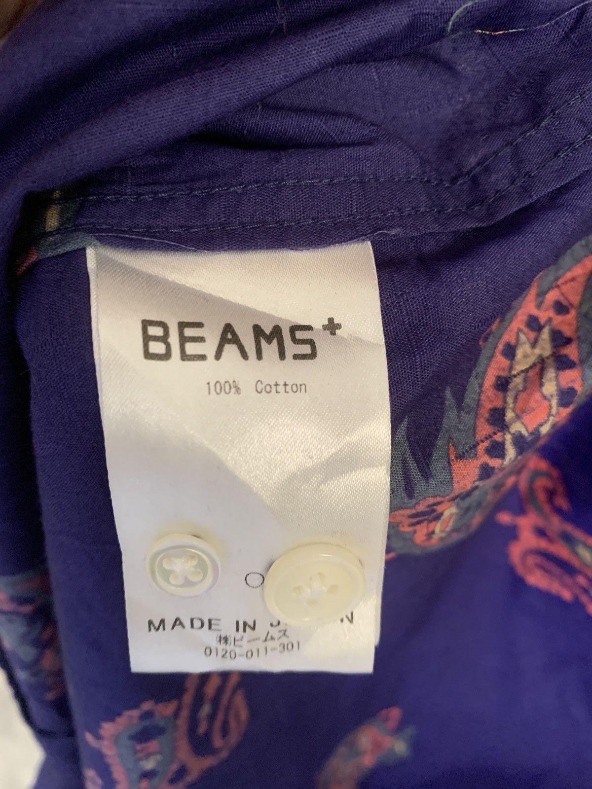 Beams Plus × Japanese Brand Beams Plus Japan paisley button ups tee Size US L / EU 52-54 / 3 - 4 Thumbnail