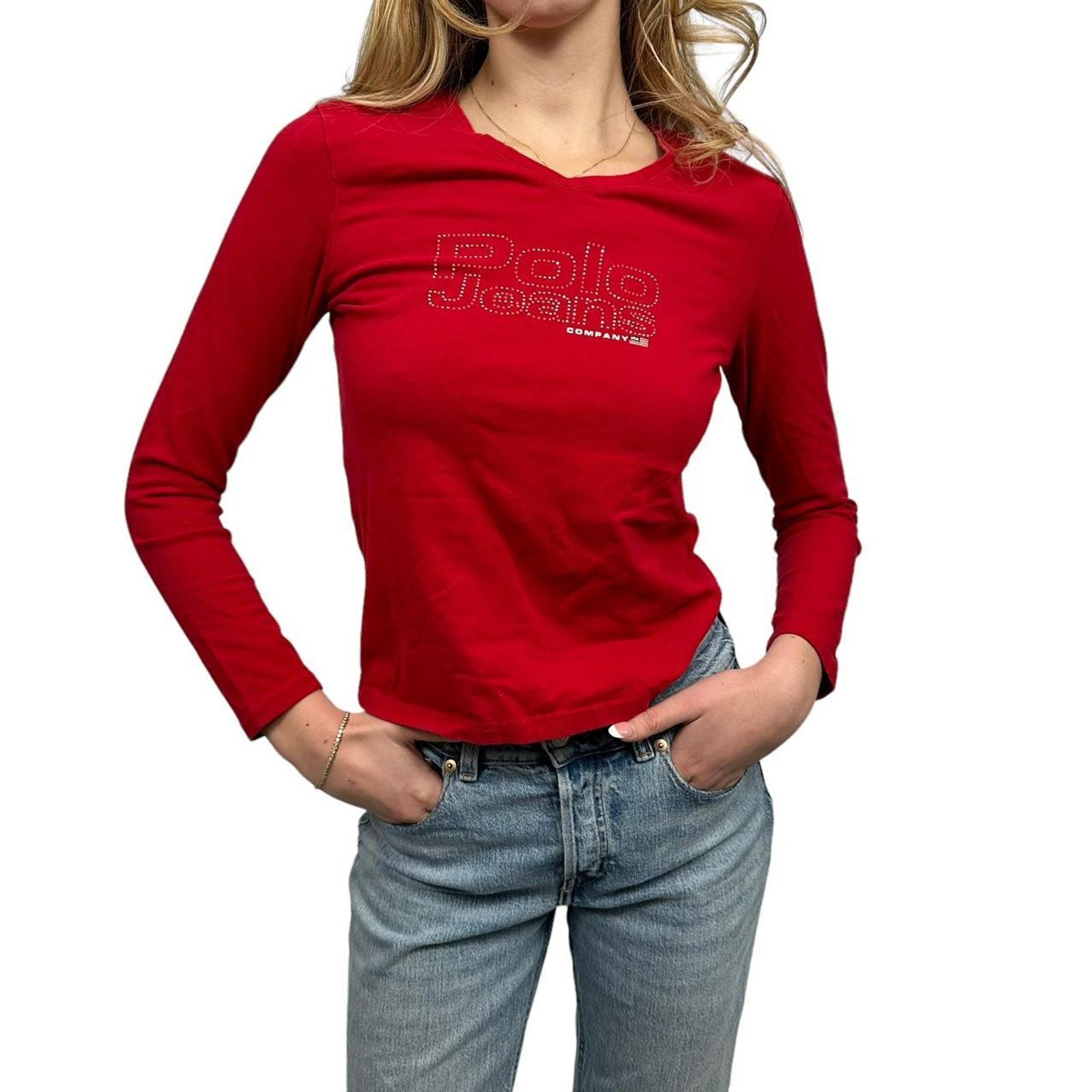 Polo Ralph Lauren Vintage womens polo rhinestone long sleeve Size M / US 6-8 / IT 42-44 - 2 Thumbnail